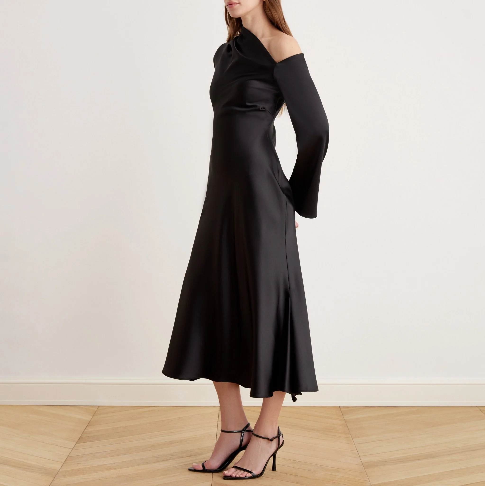 Bare Shoulder Satin Midi Dress - Image 6