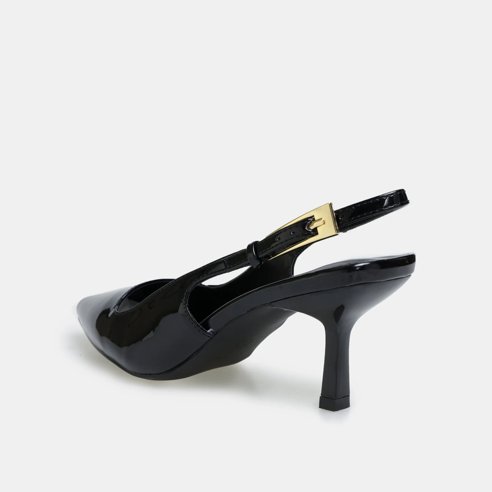 Black Patent Slingback Heels - Image 3