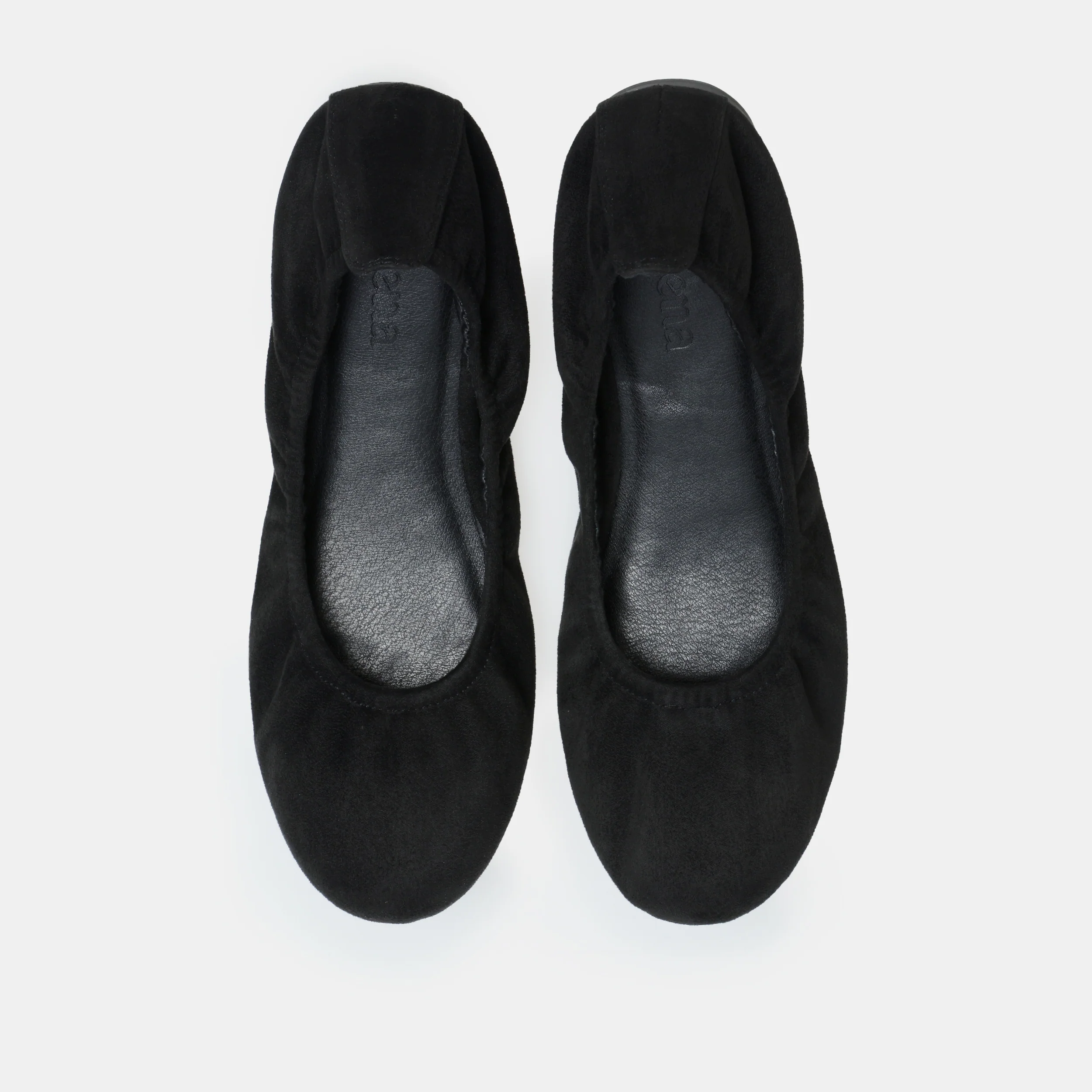 Black Suede Elastic Ballet Flats - Image 5
