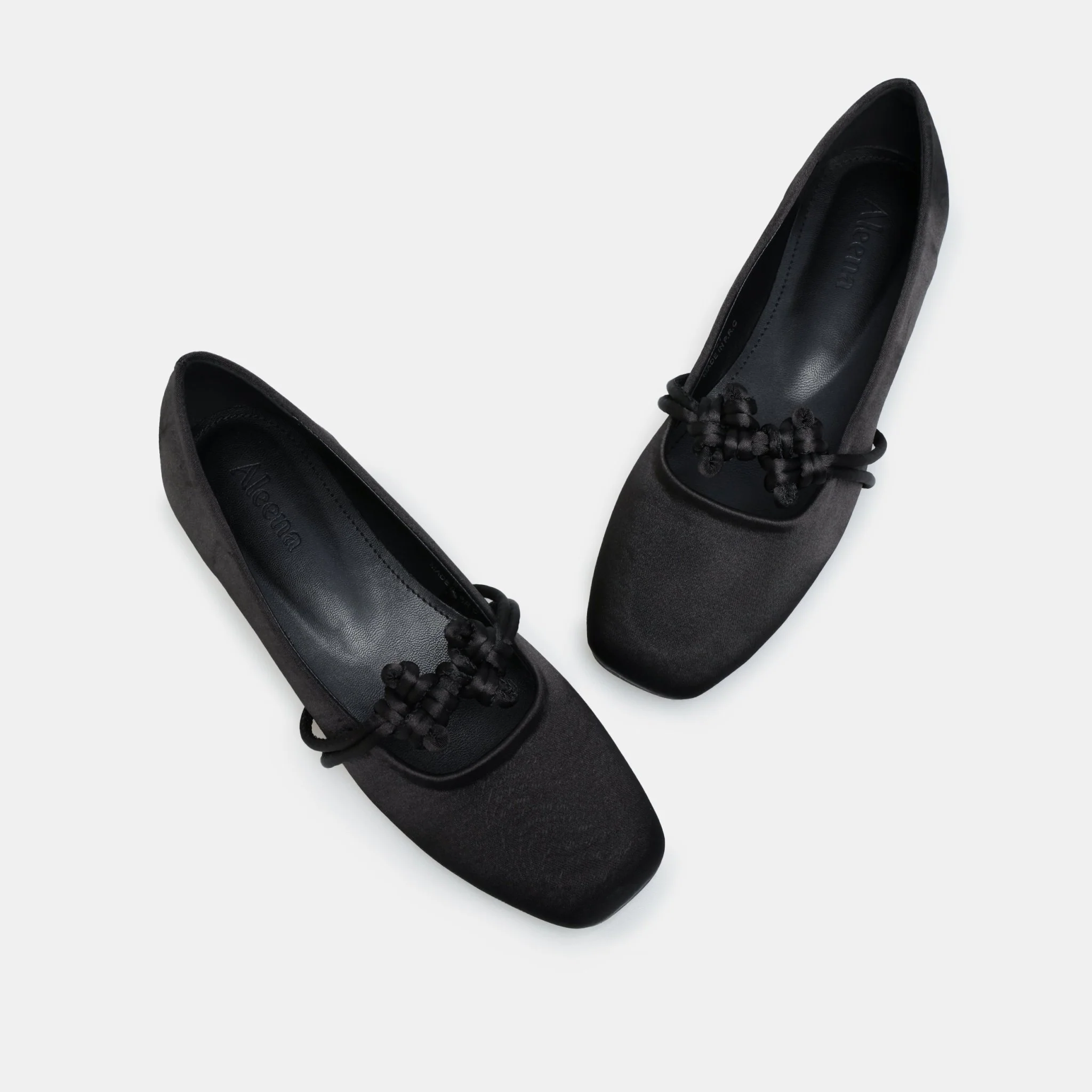 Black Satin Knot Flats - Image 5