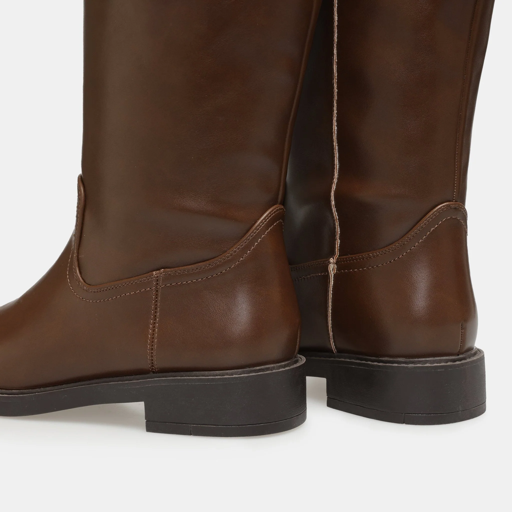 Brown Leather Knee-High Boots - Image 5