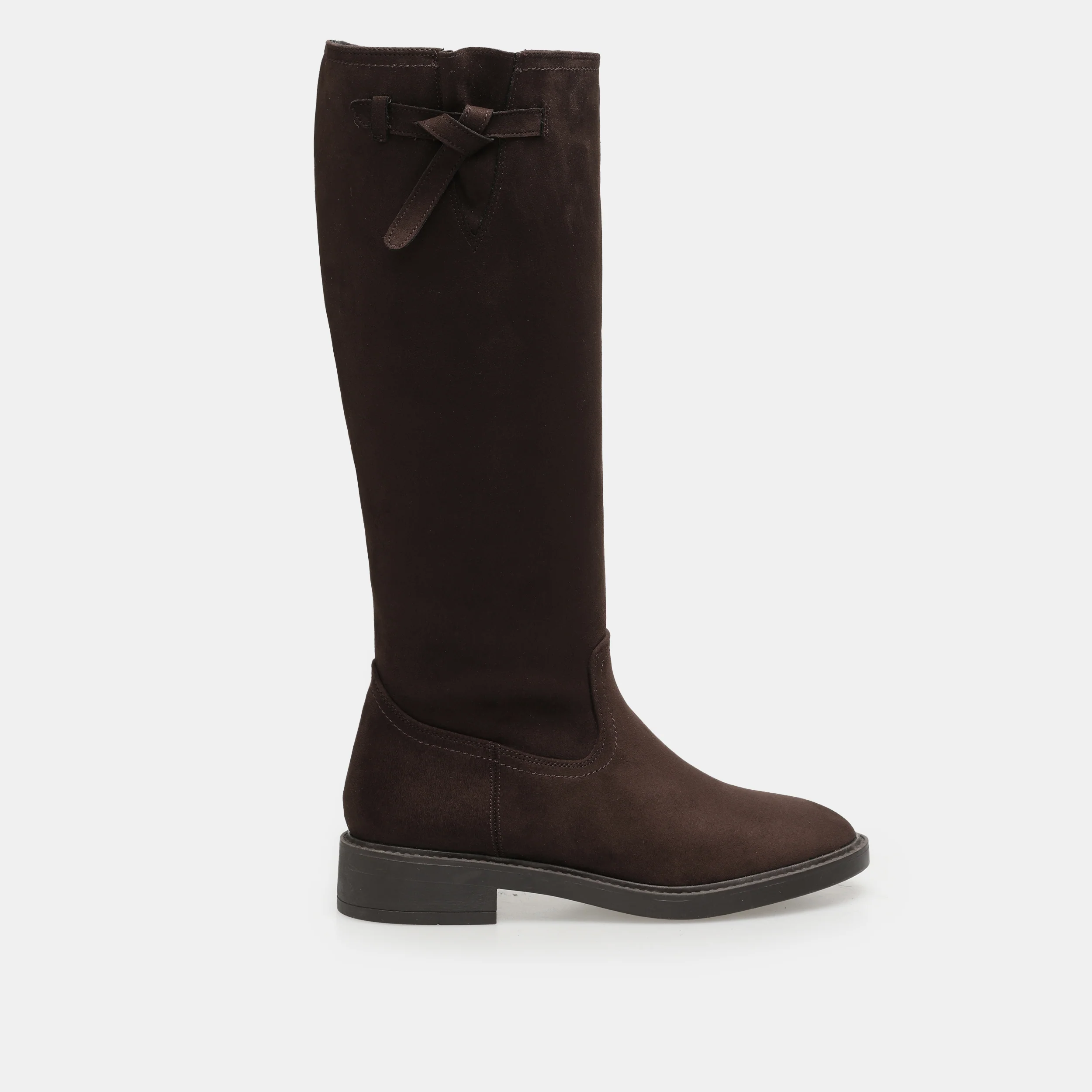 Dark Brown Suede Knee-High Boots - Image 5