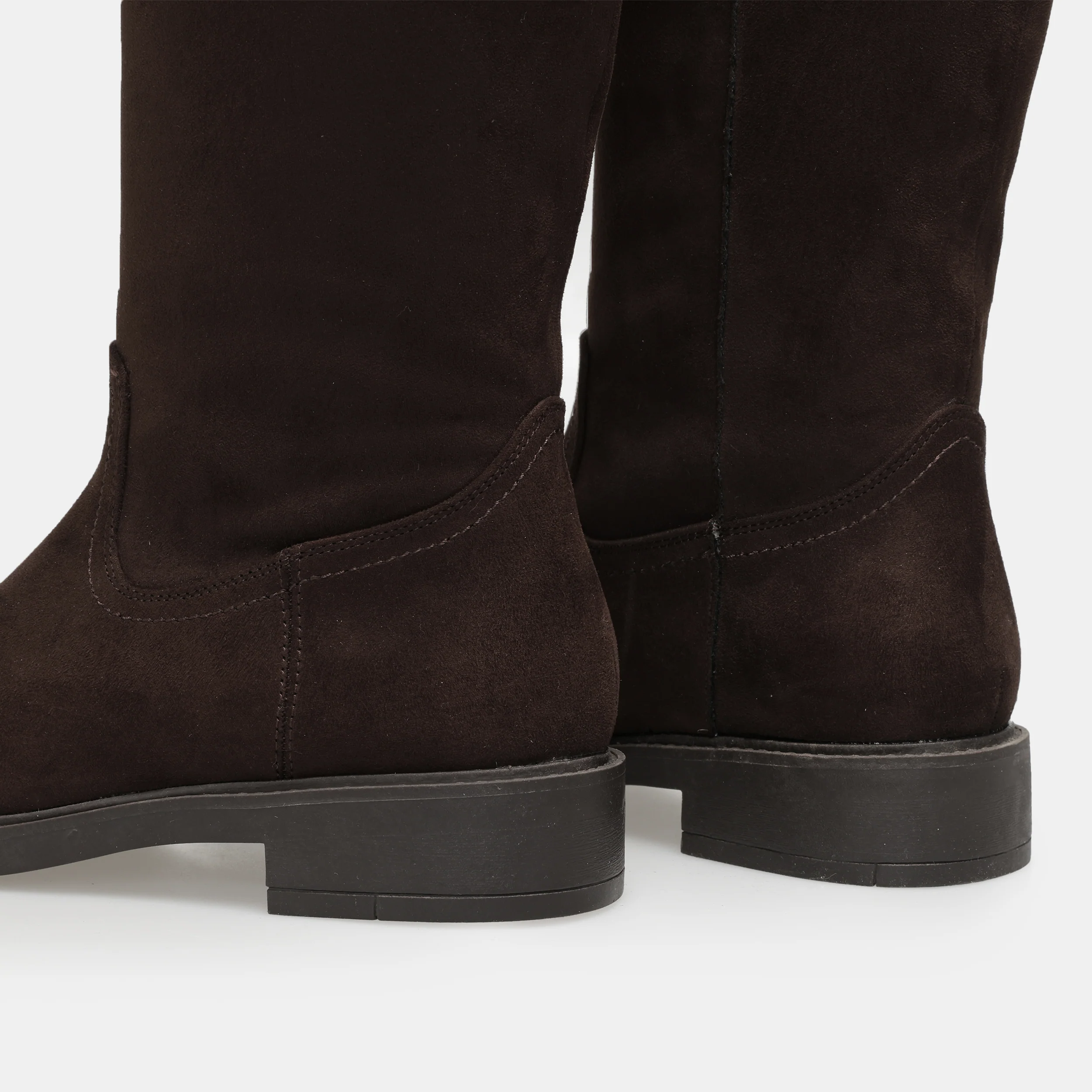 Dark Brown Suede Knee-High Boots - Image 6