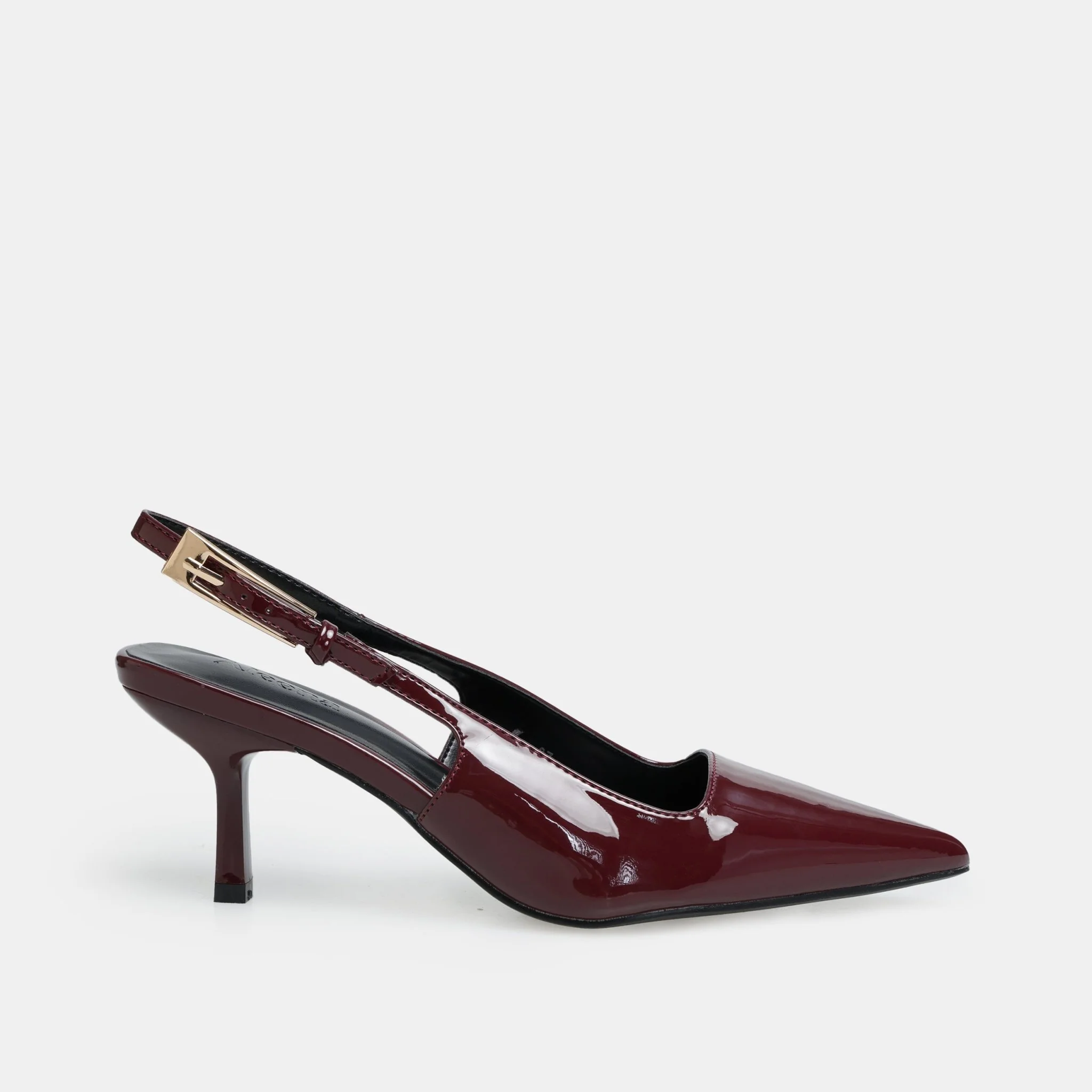 Burgundy Patent Slingback Heels