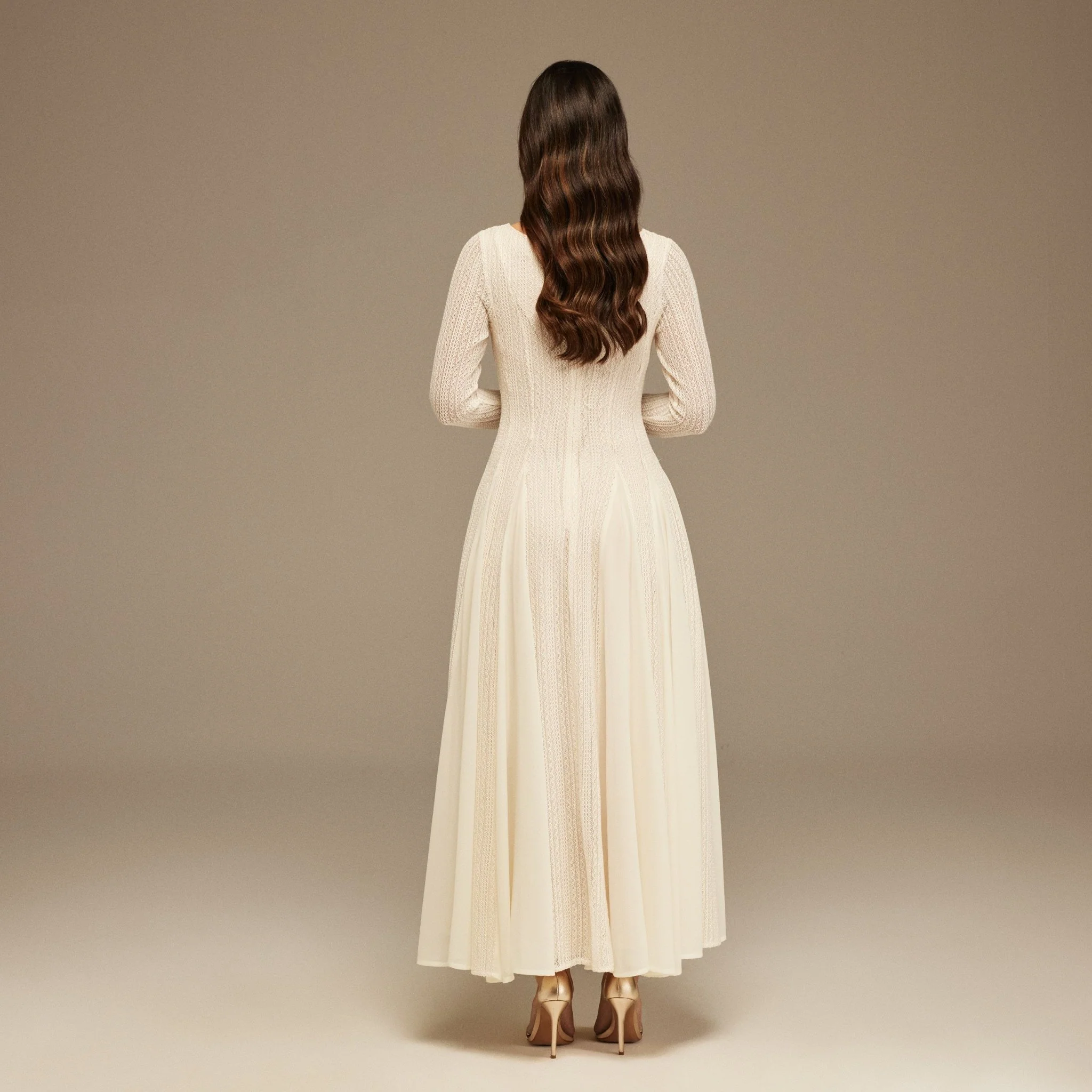 Long Sleeve Godet Maxi Dress - Image 4