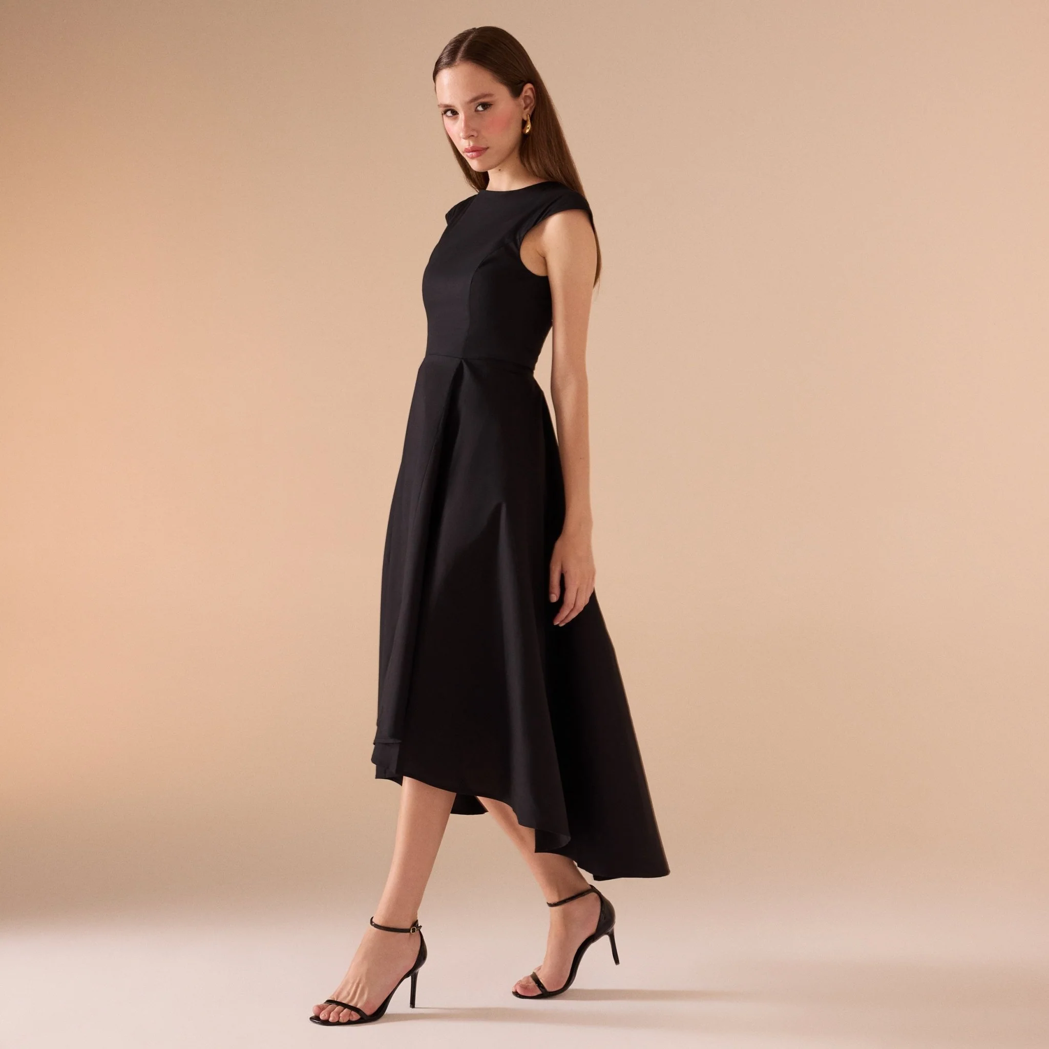 Cap Sleeves Poplin Midi Dress - Image 7