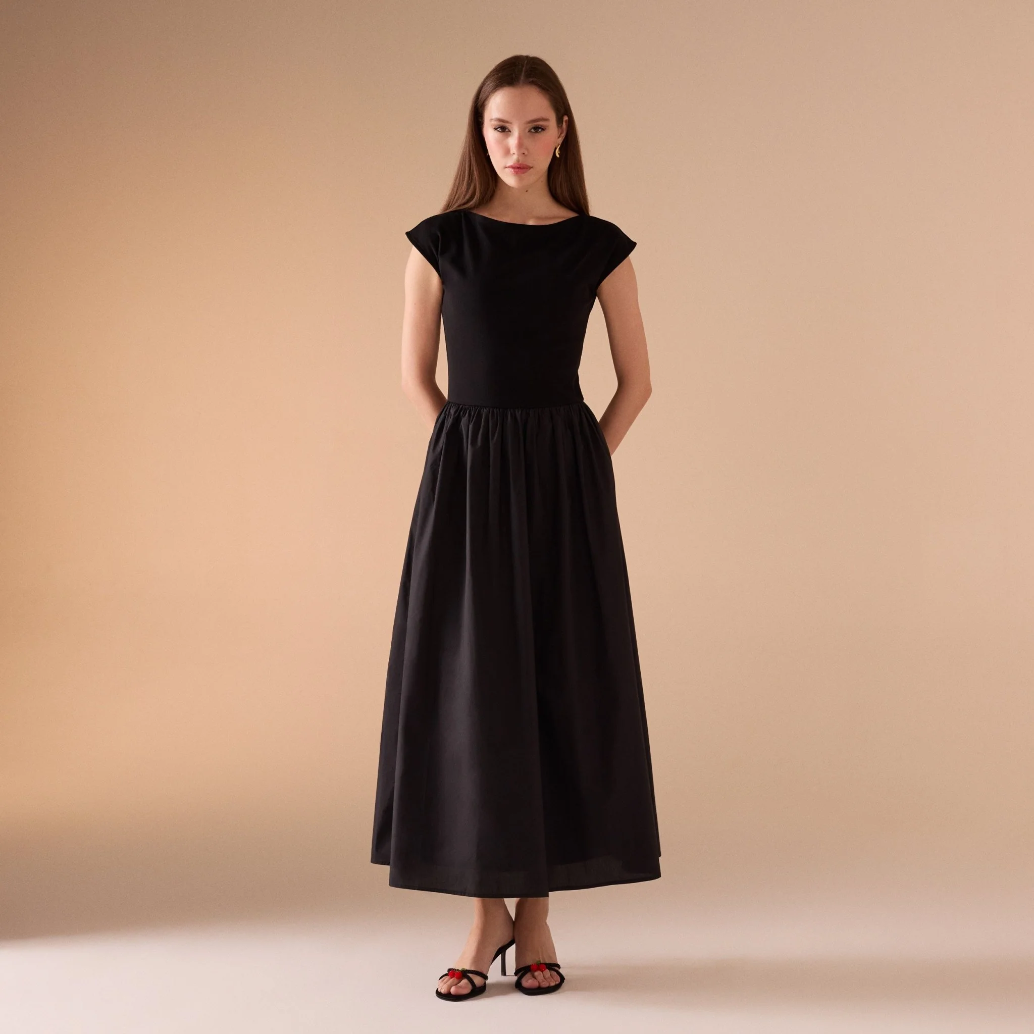 Short Sleeve Poplin Dress - Image 10