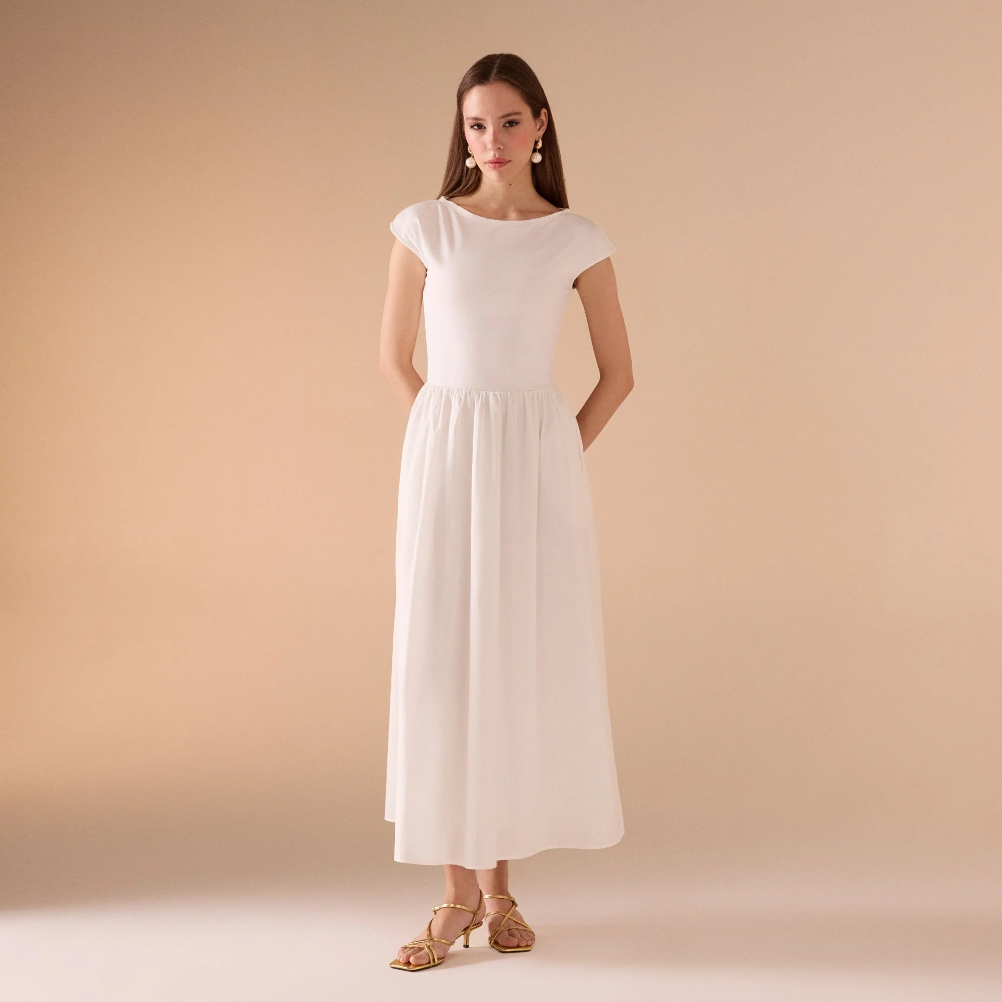 Short Sleeve Poplin Dress - Image 14