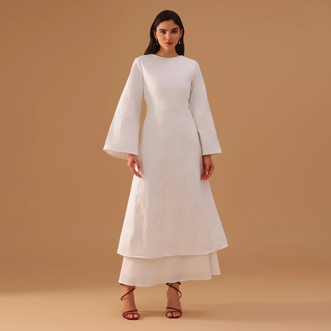 Long Flared Sleeve Printed Cotton Kaftan - Image 2