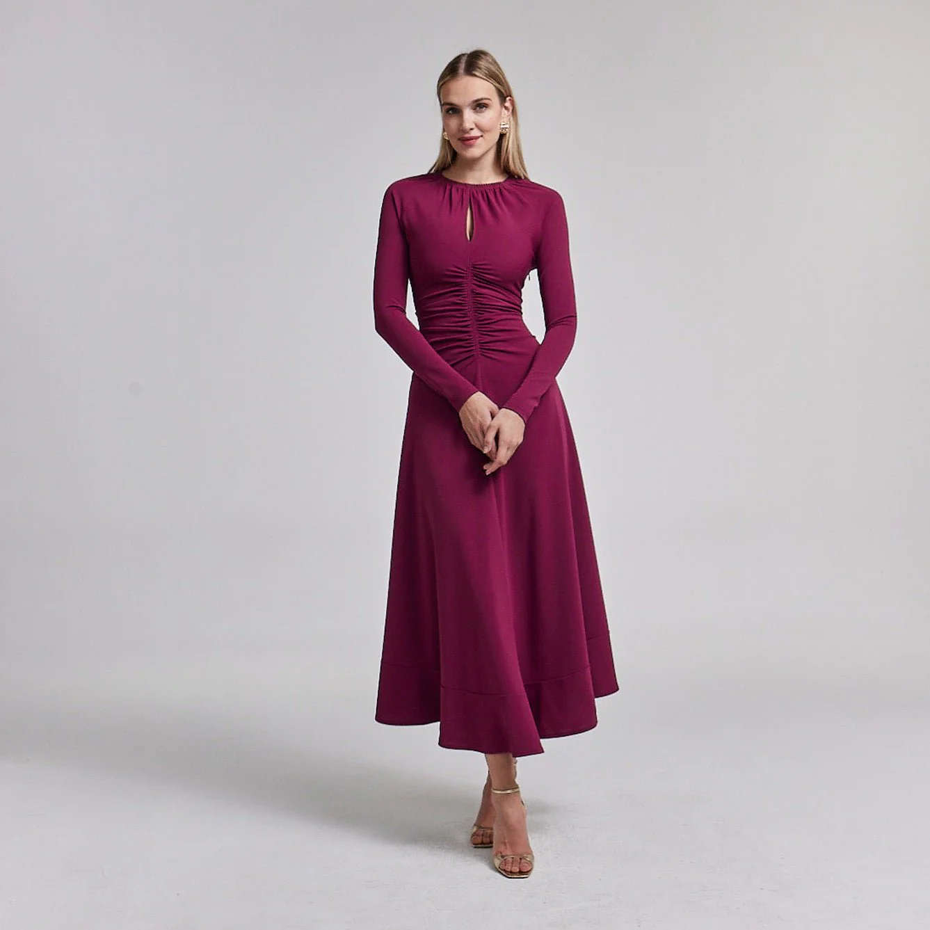 Corset Waist Long Sleeve Dress - Image 2