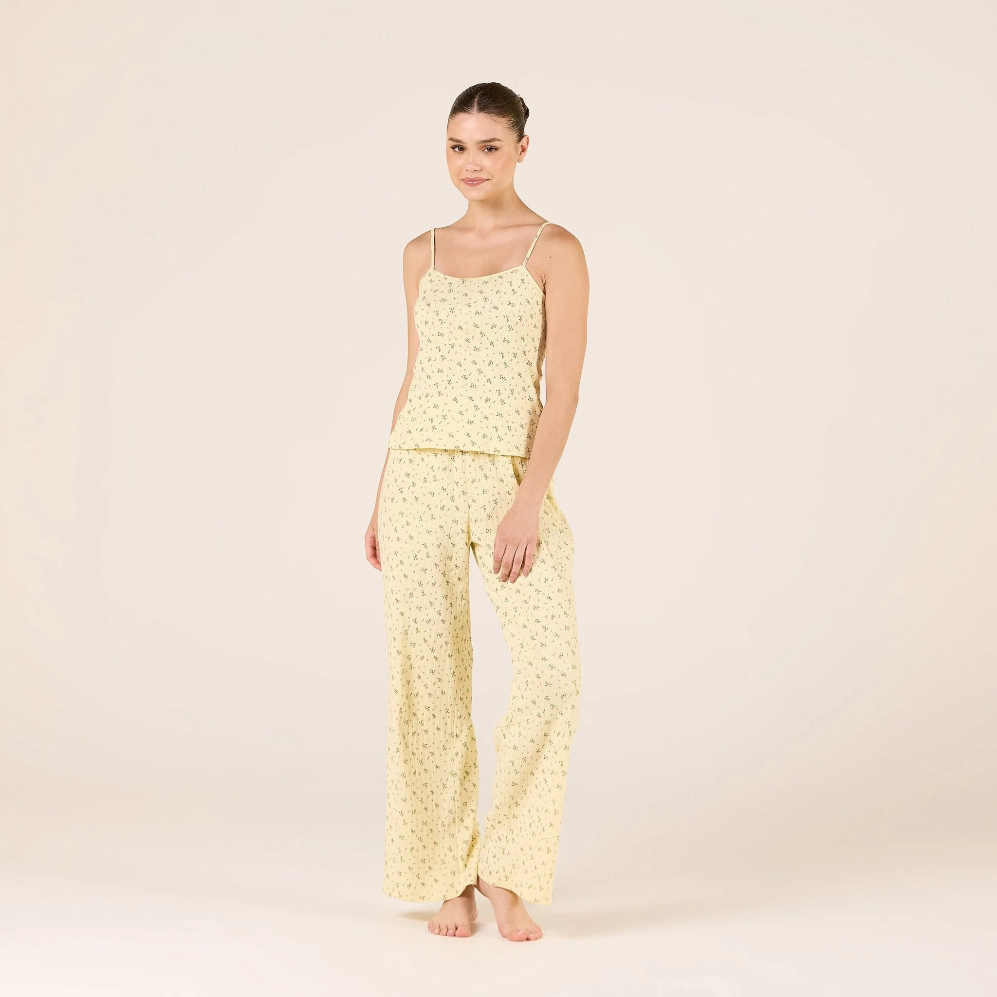 Yellow Cotton Adjustable Spaghetti Strap Top - Image 2