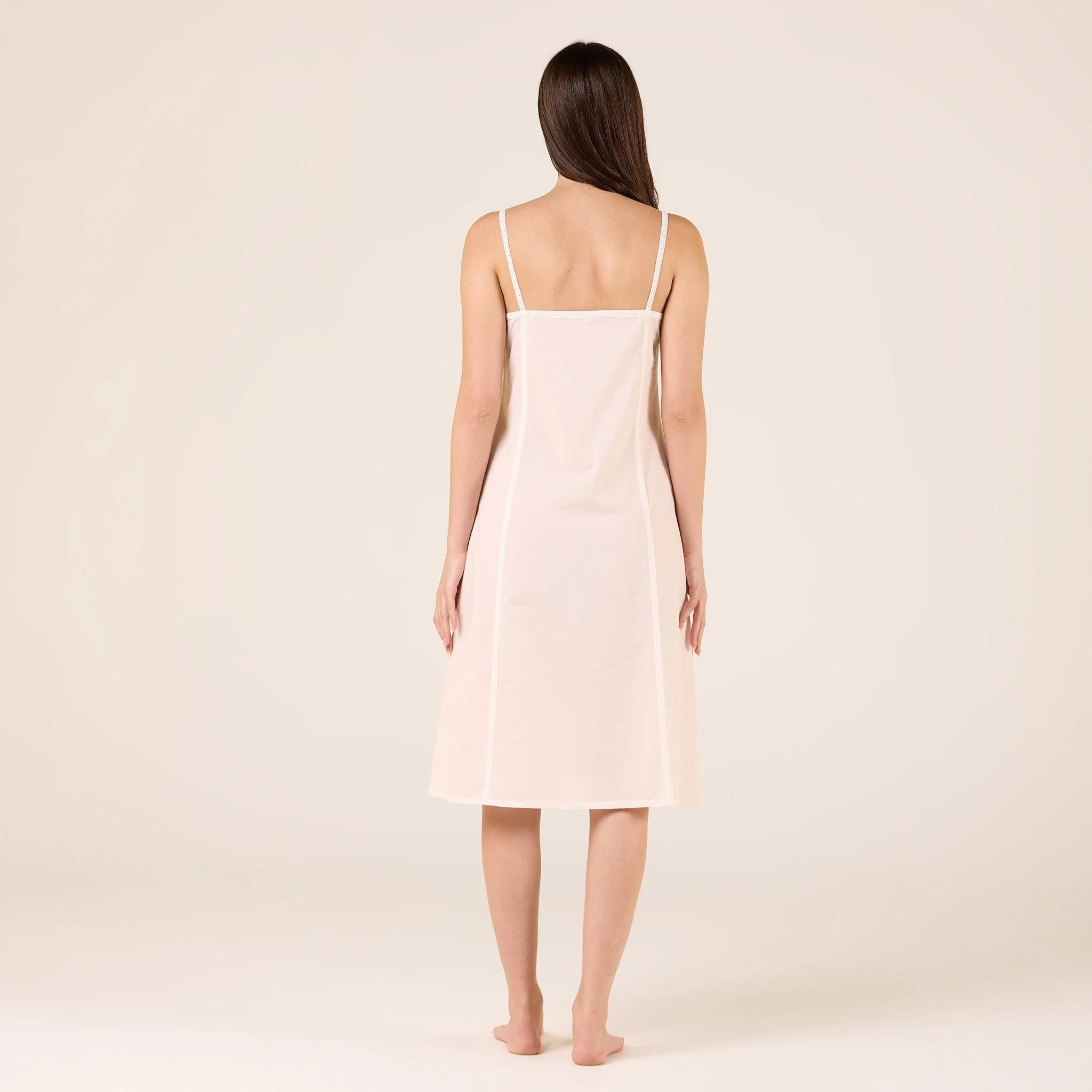 Pink Cotton Crochet Lace Trim Dress - Image 3