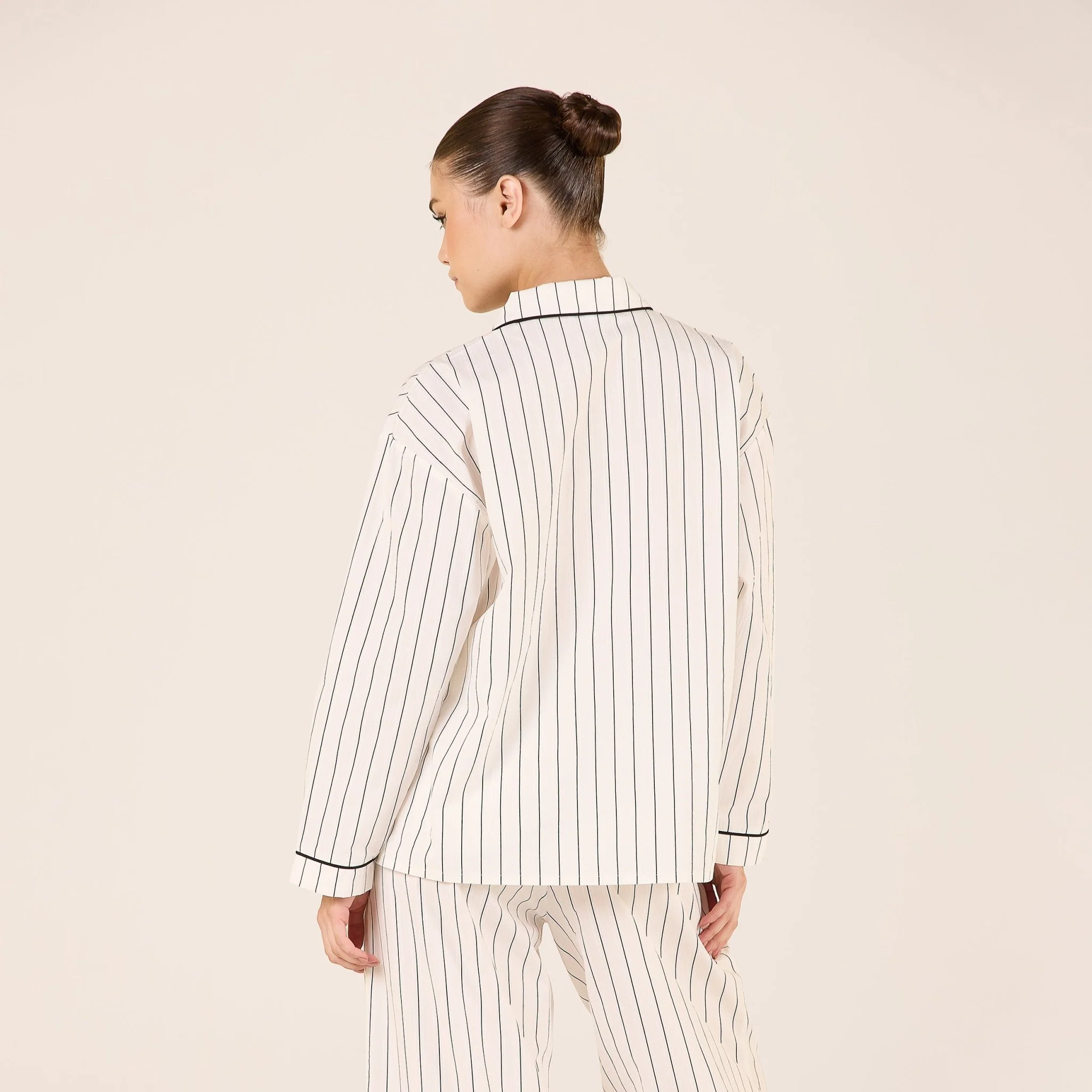White Cotton Stripe Shirt with Embroidered Pocket - Image 4