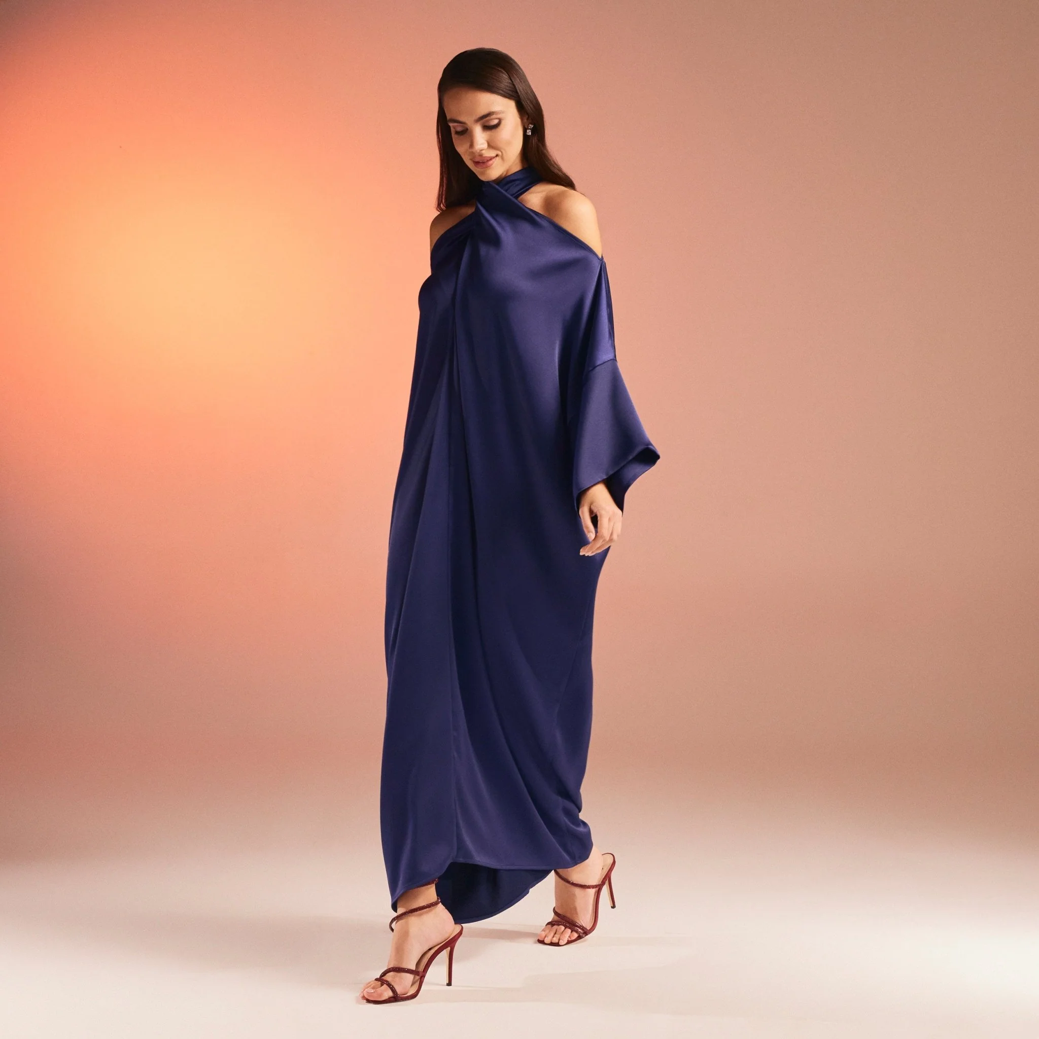 Criss Cross Satin Kaftan