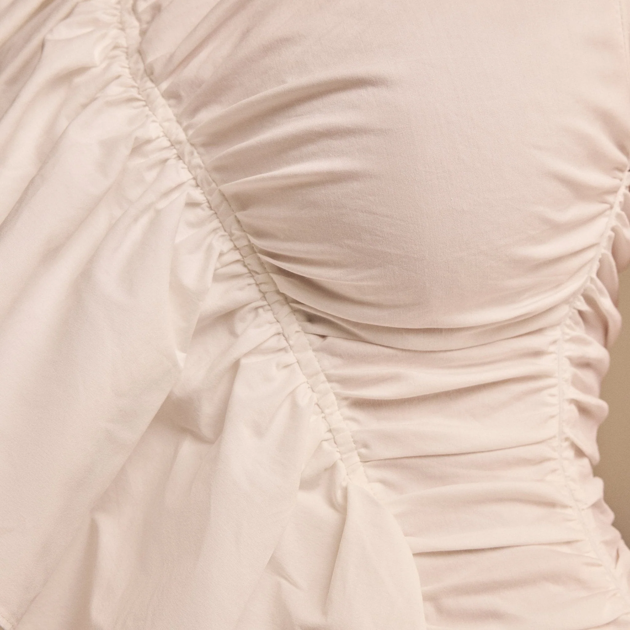 Draped Ruffle Poplin Midi Dress - Image 11