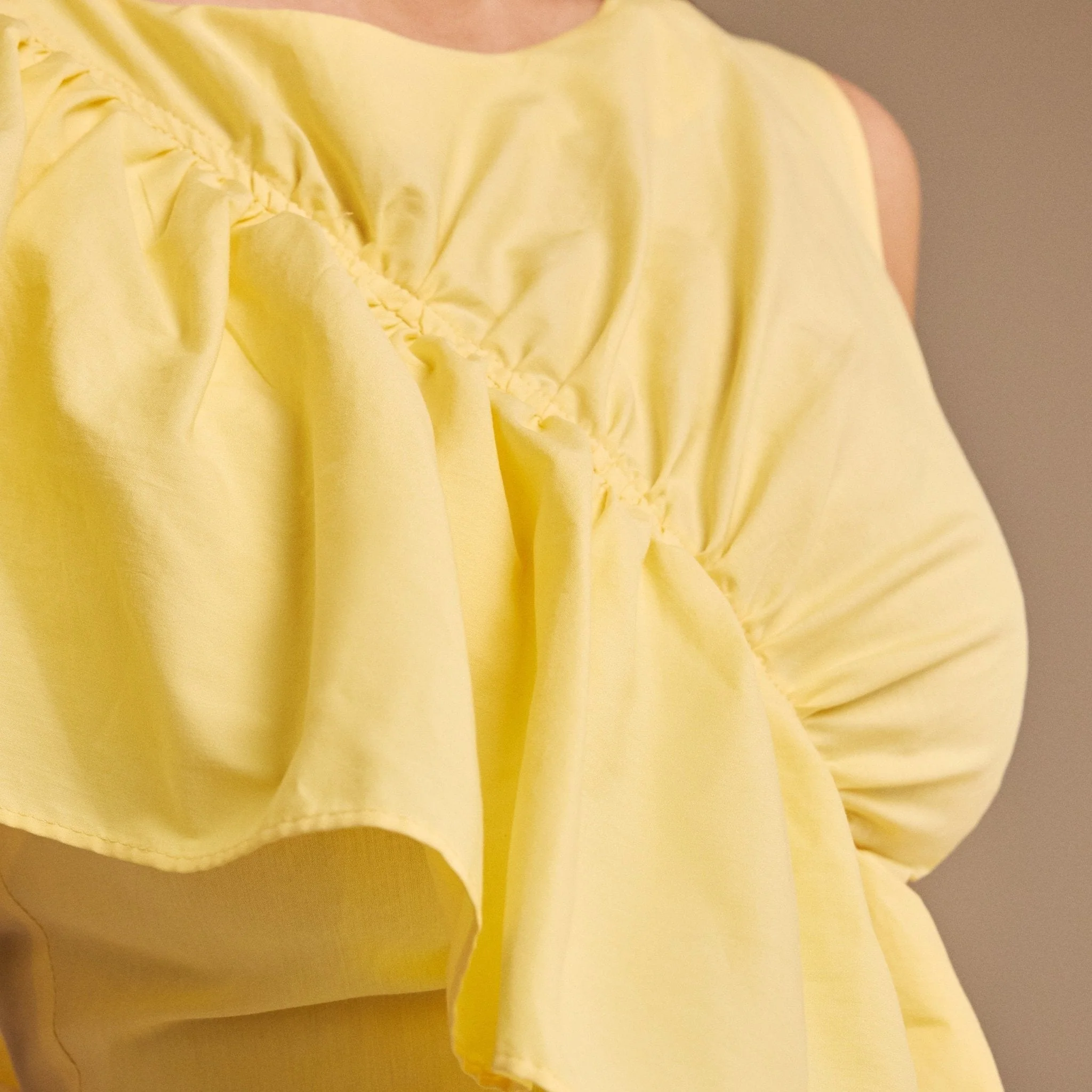 Draped Ruffle Poplin Midi Dress - Image 16