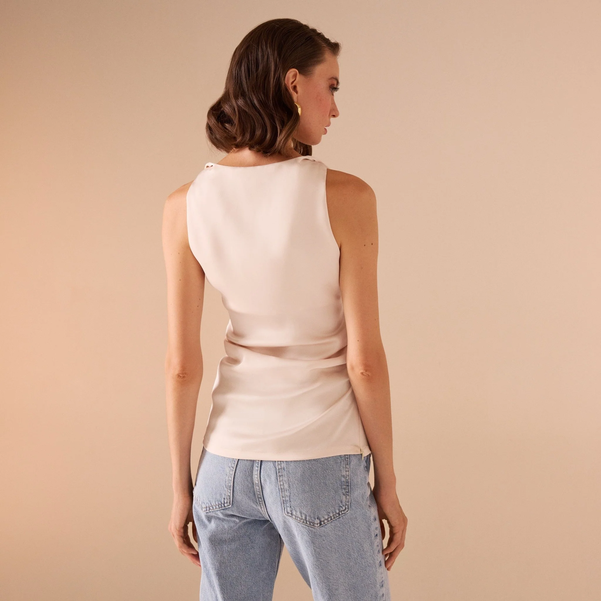 Draped Satin Effect Top - Image 5