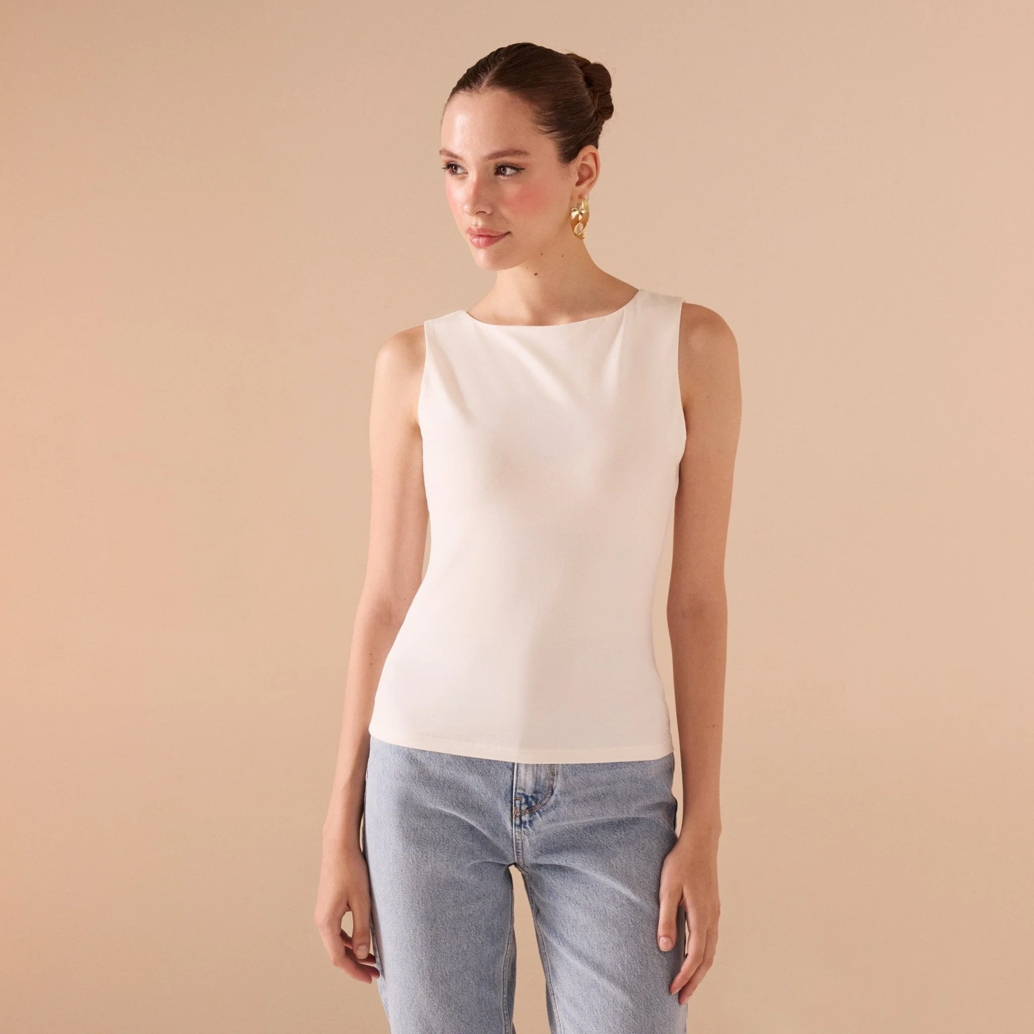 Fitted Sleeveless Cotton Top