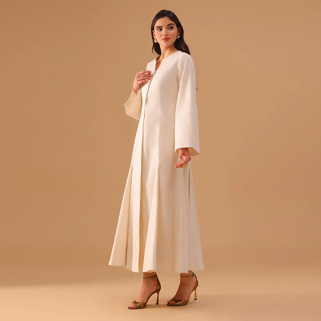 Beige Flared A-Line with Matching Slip Dress