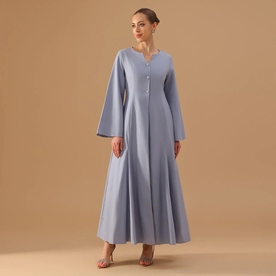 Light Blue Flared A-Line with Matching Slip Dress - Image 2