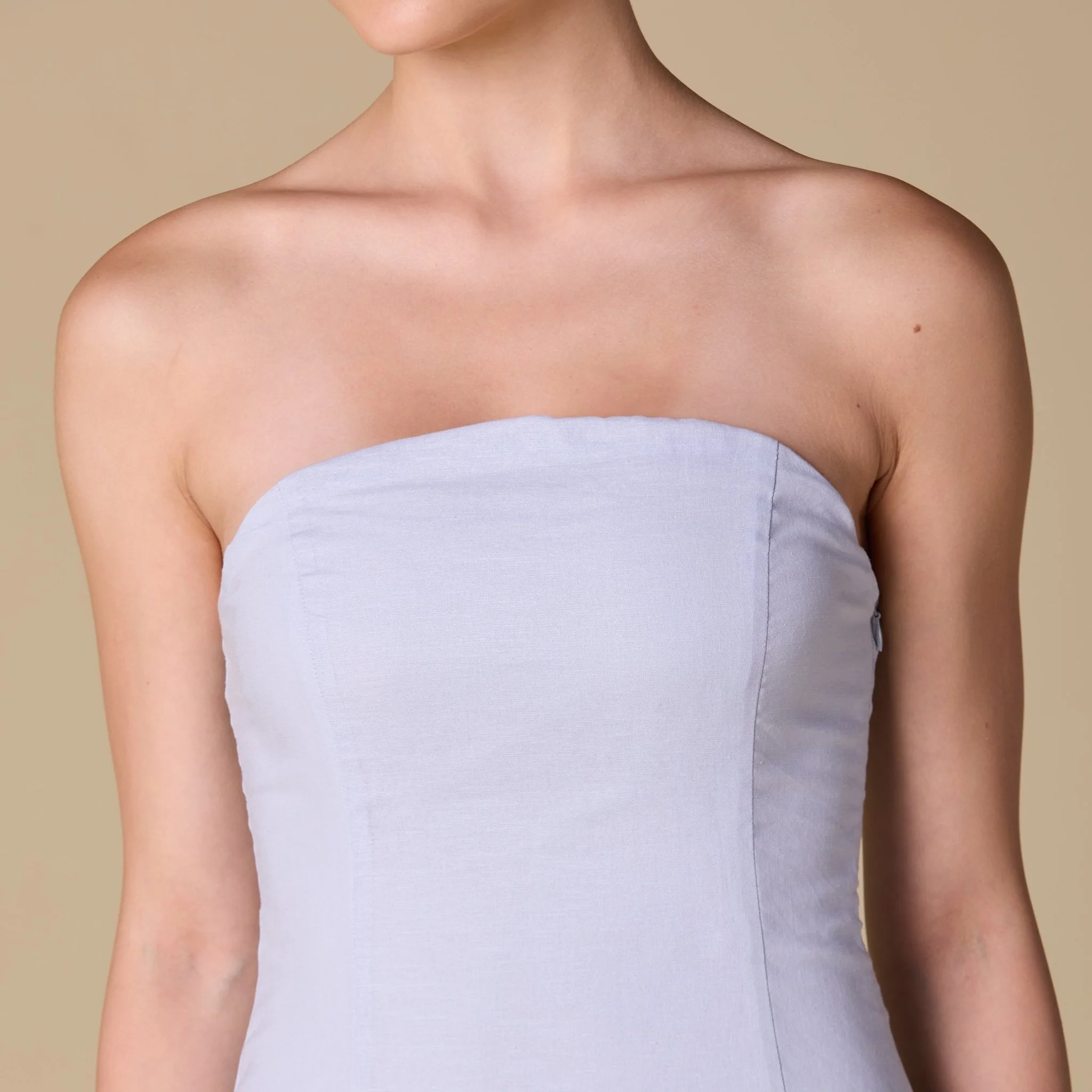 Linen Flared A-Line long Dress - Image 3