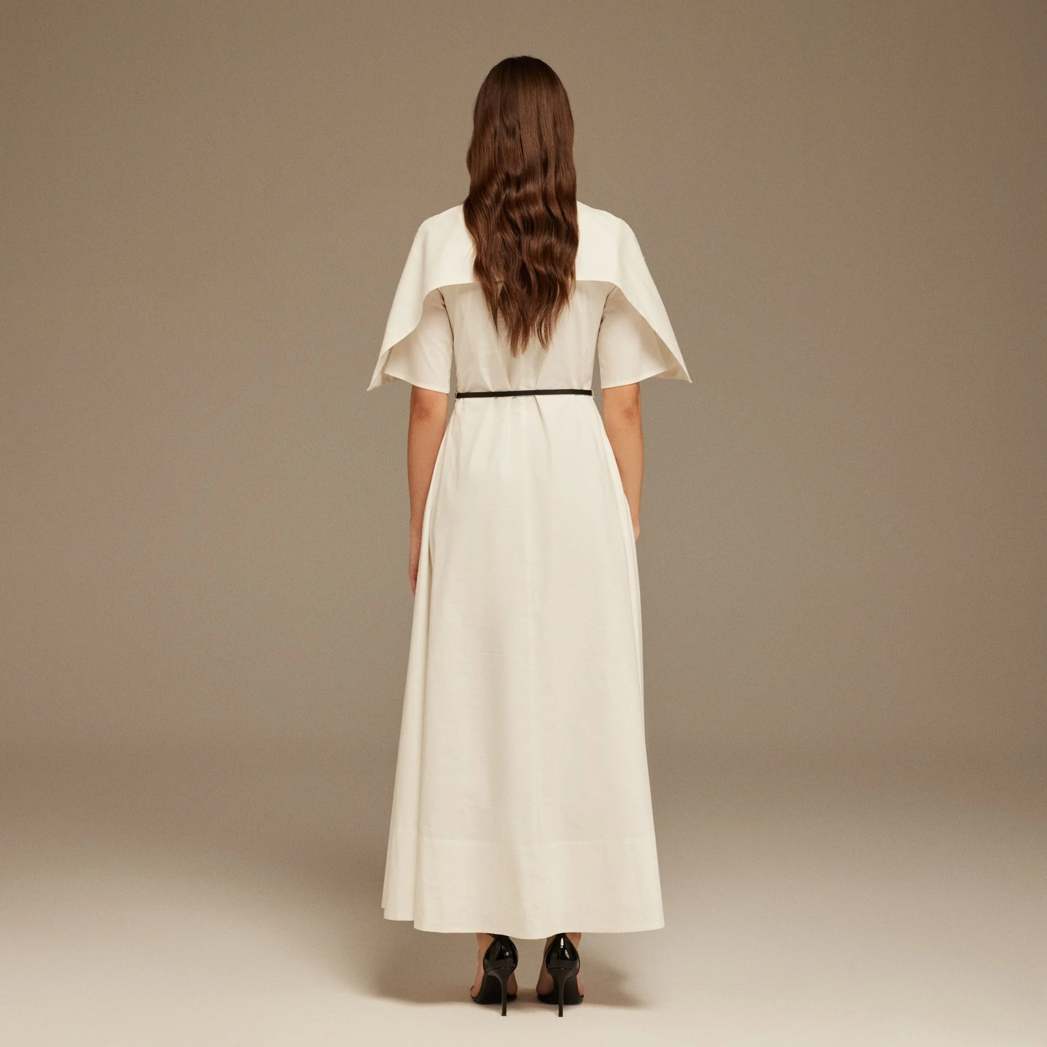 Fold effect neckline Midi Dress - Image 4