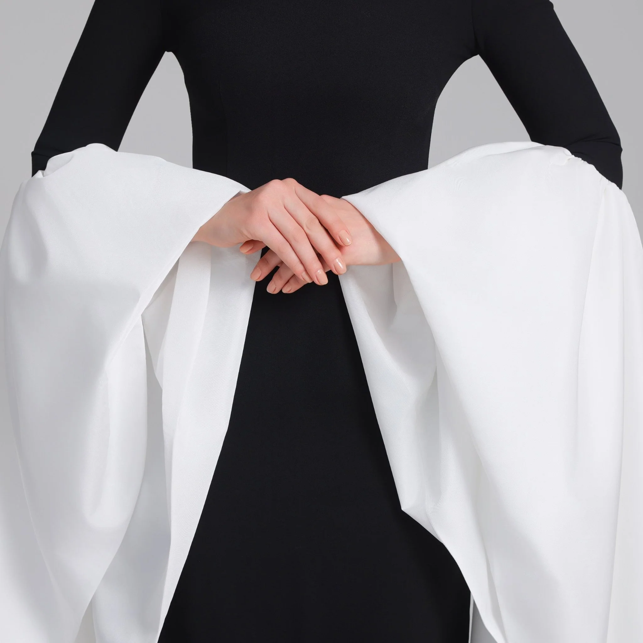 Fitted Gown With Extra Long Sleeves - Image 3