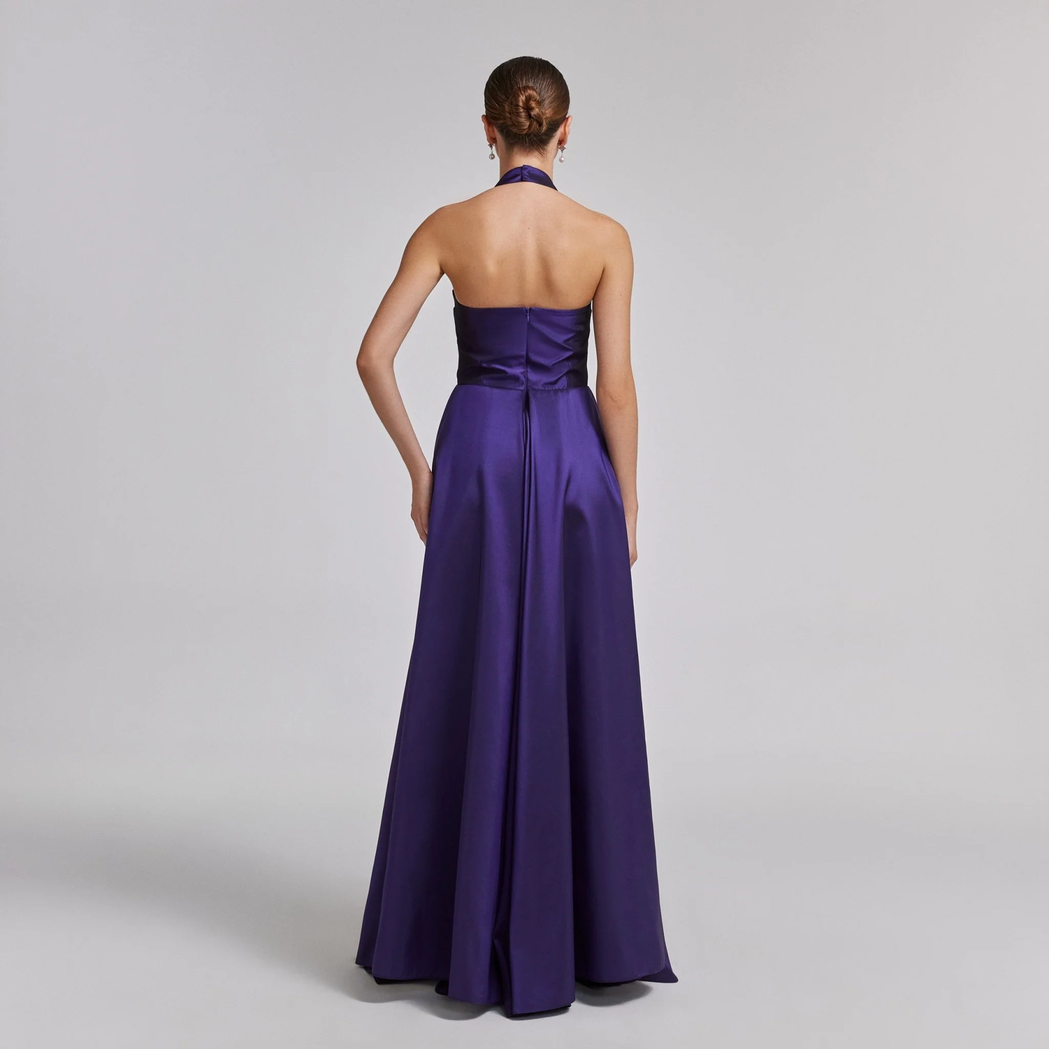 Halter Neck taffeta Maxi Dress - Image 4