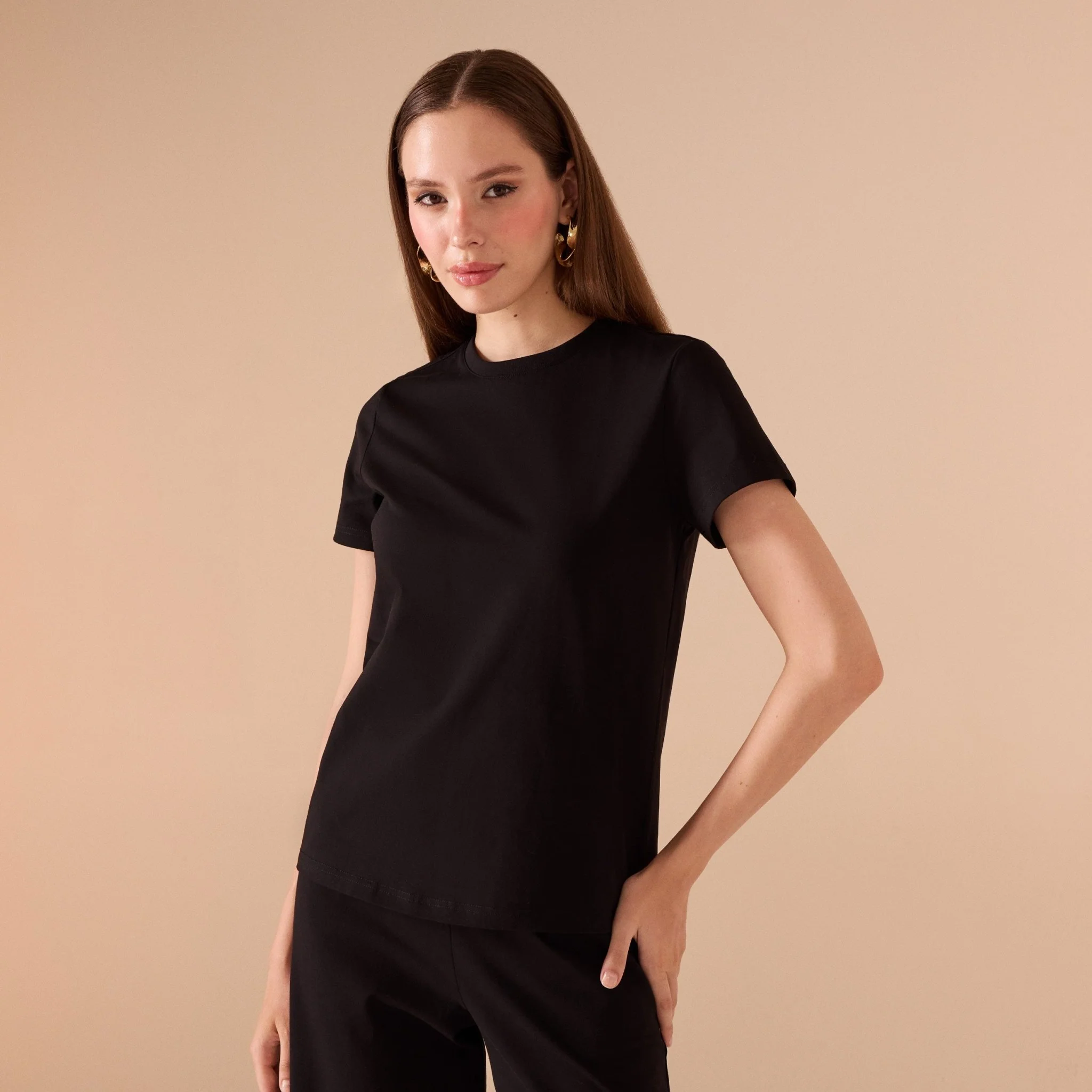 Set of Short Sleeve Top Set & High Waist Cotton Pant (2 pieces) - Image 3