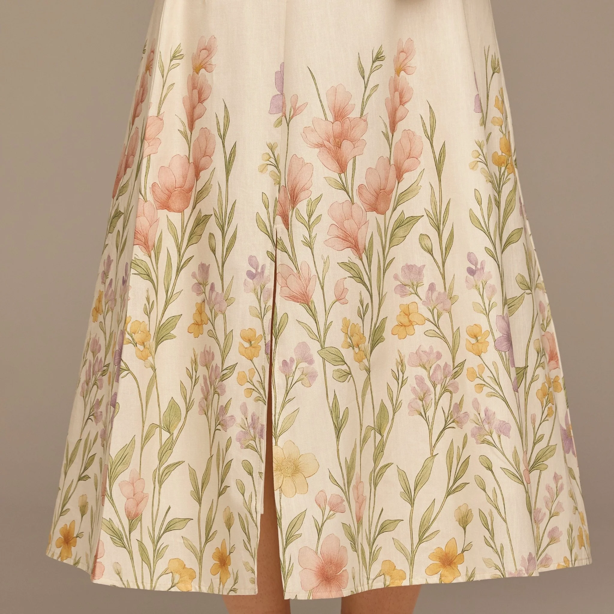 Floral Print Cotton Midi Dress - Image 4