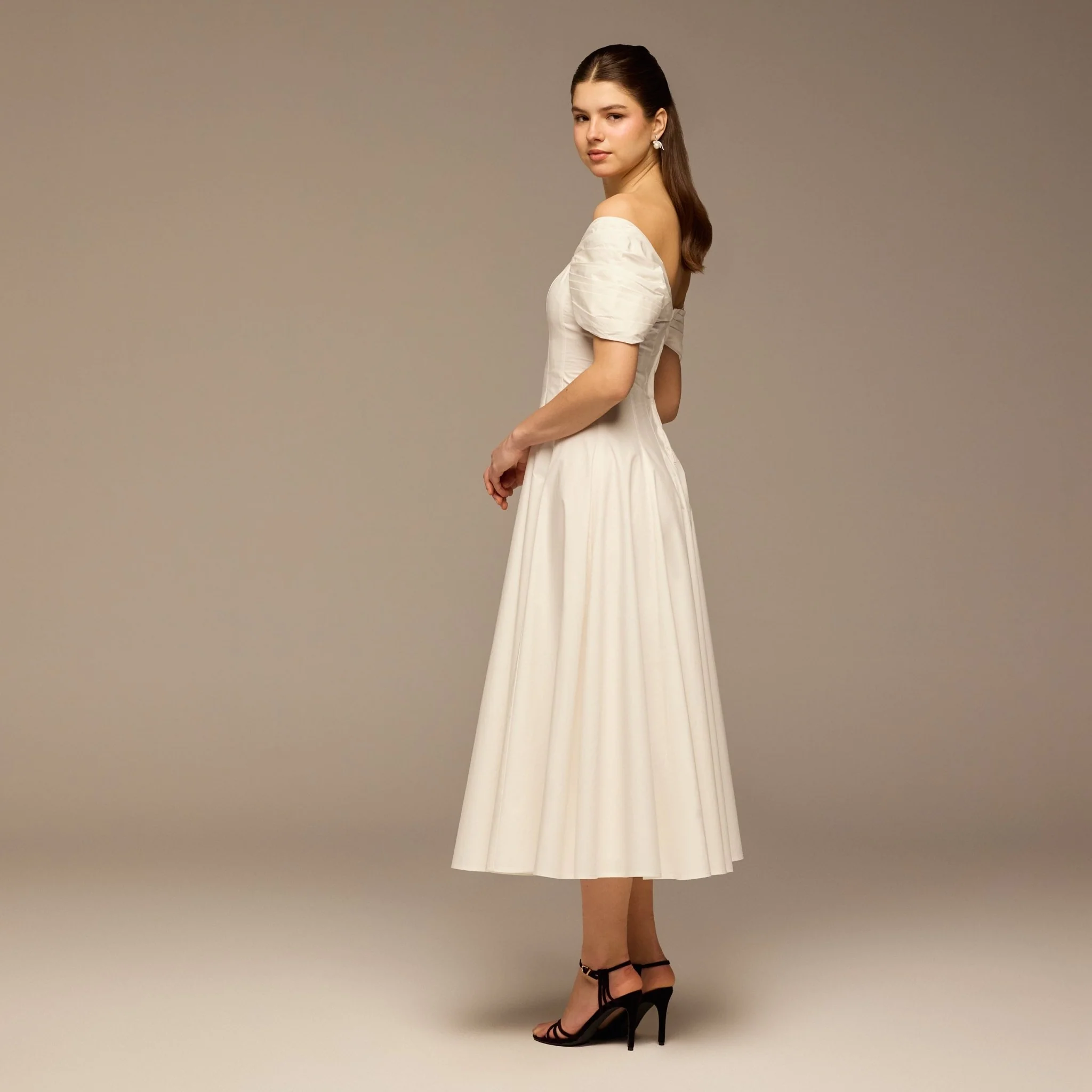 Ivory Puff Sleeve Cotton Maxi Dress - Image 4