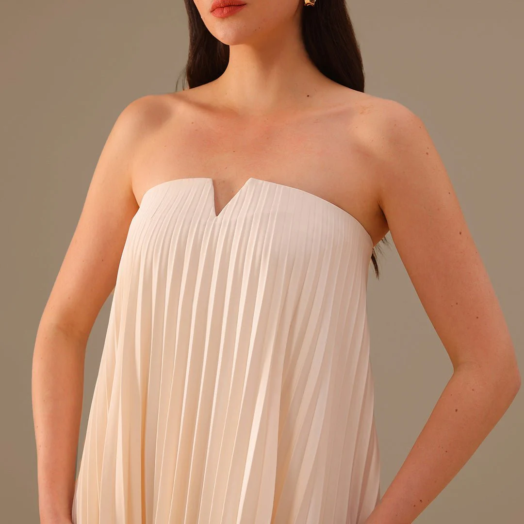 Ivory Off-Shoulder Aline Gown - Image 3