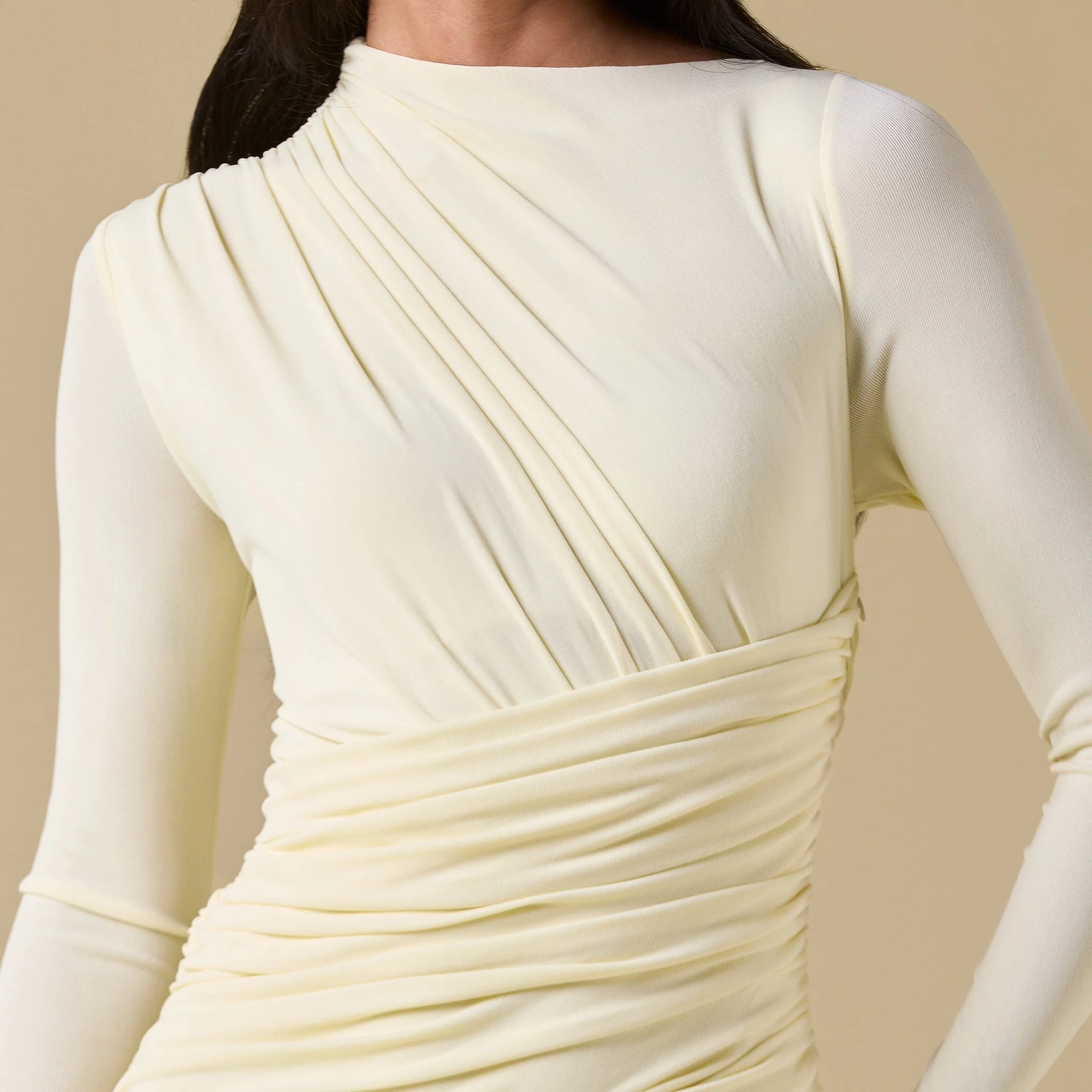Jersey Draped Long Sleeve Maxi Dress - Image 11