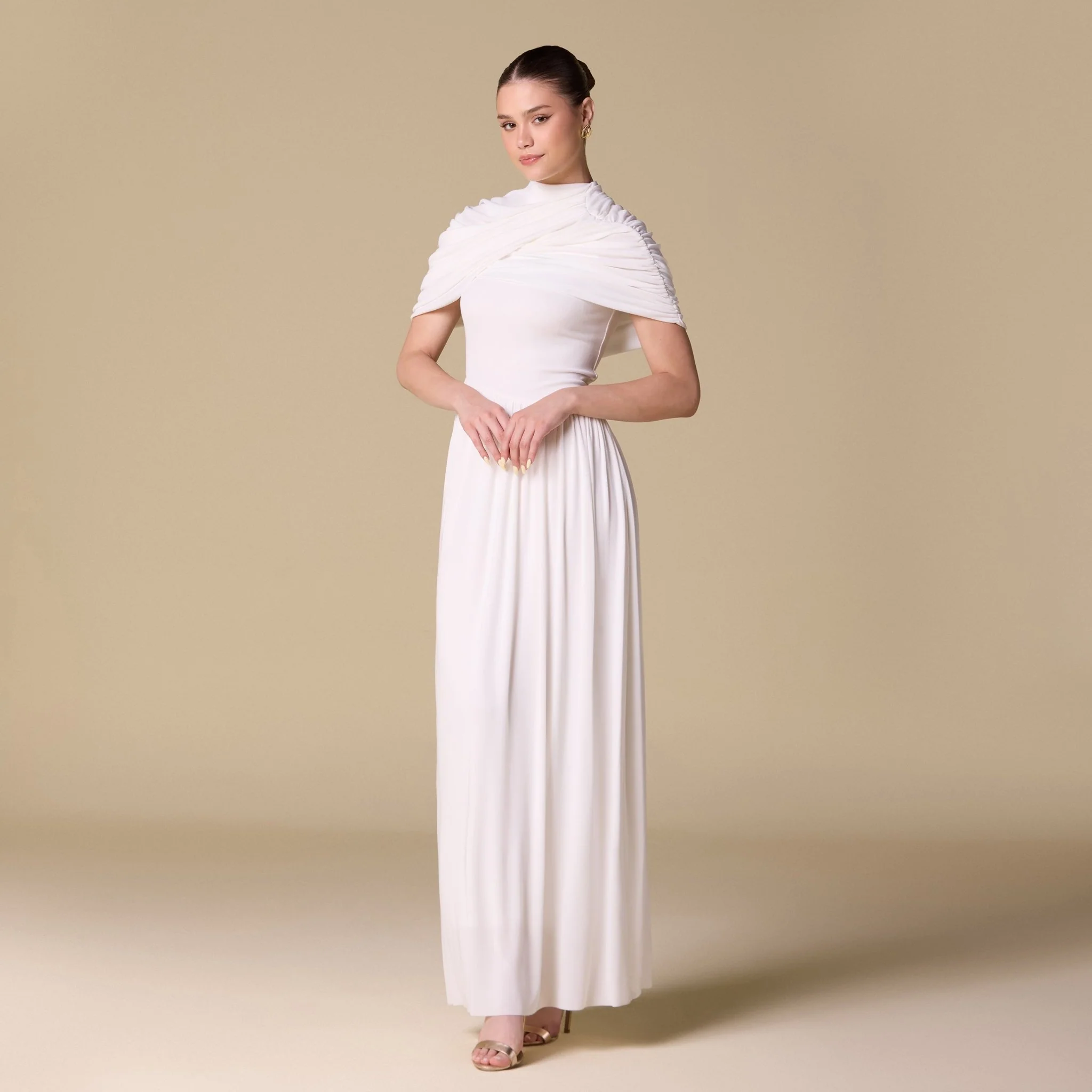 Jersey Draped Maxi Dress - Image 5