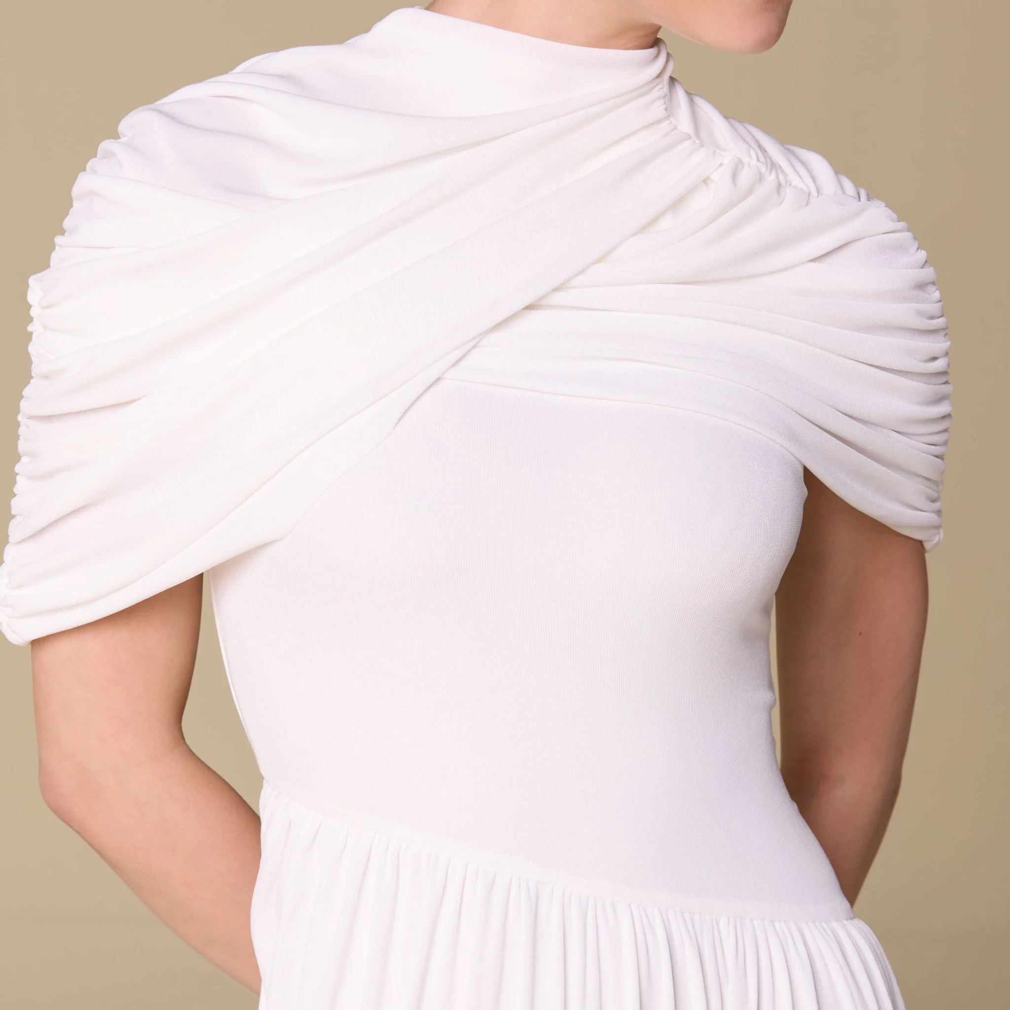 Jersey Draped Maxi Dress - Image 7