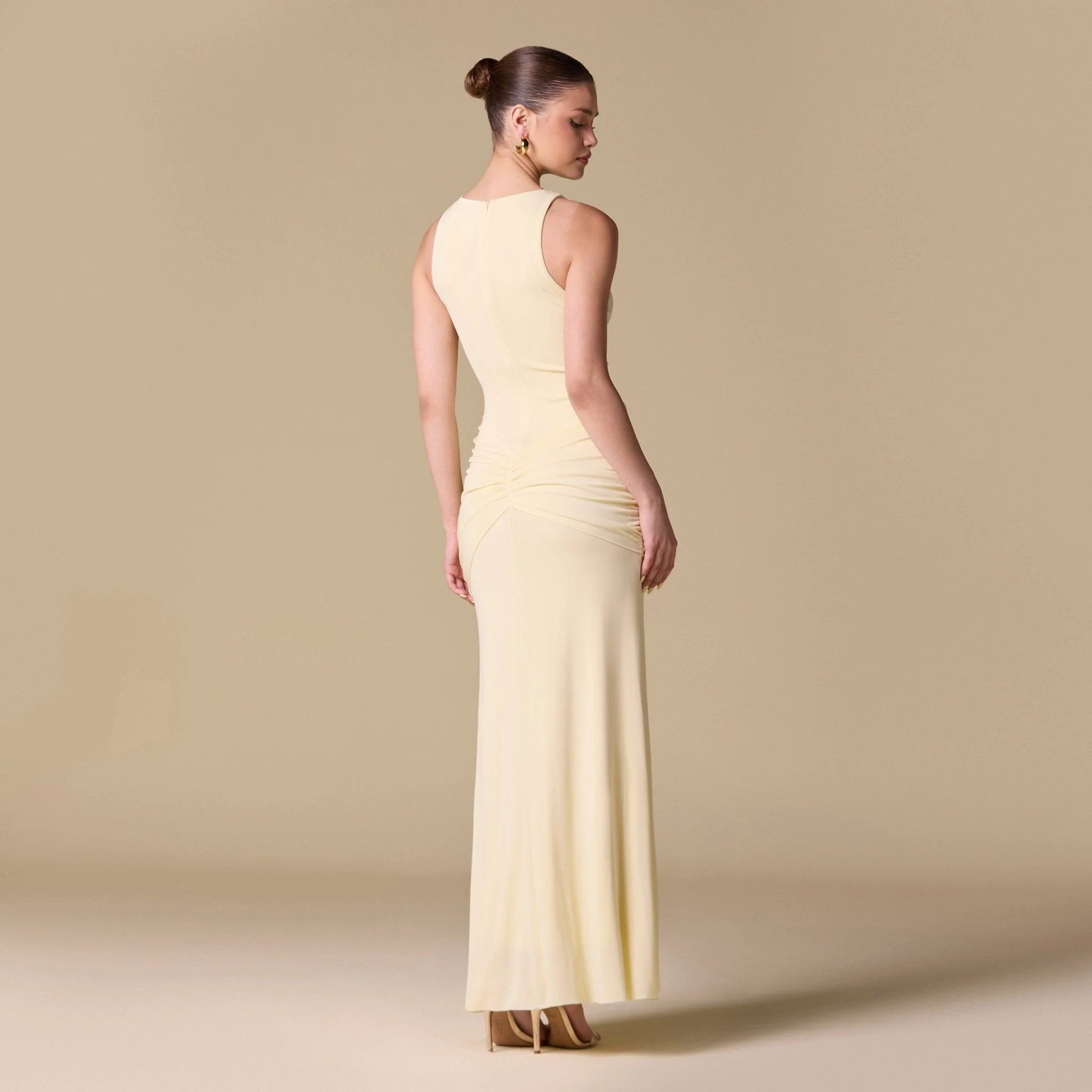 Jersey Draped Twist Detail Maxi Dress - Image 4