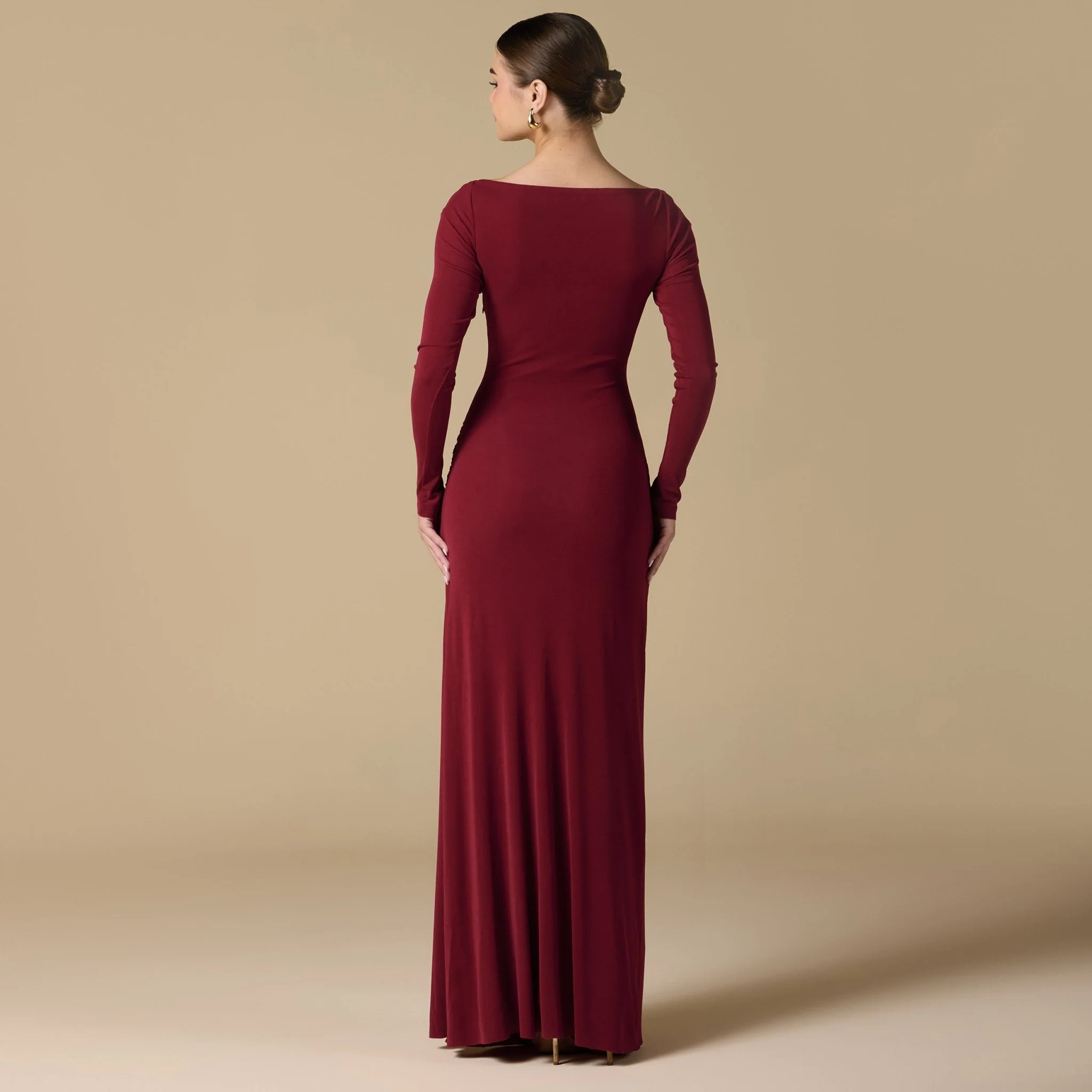 Jersey Maxi Dress with Gathered Waist - Image 7