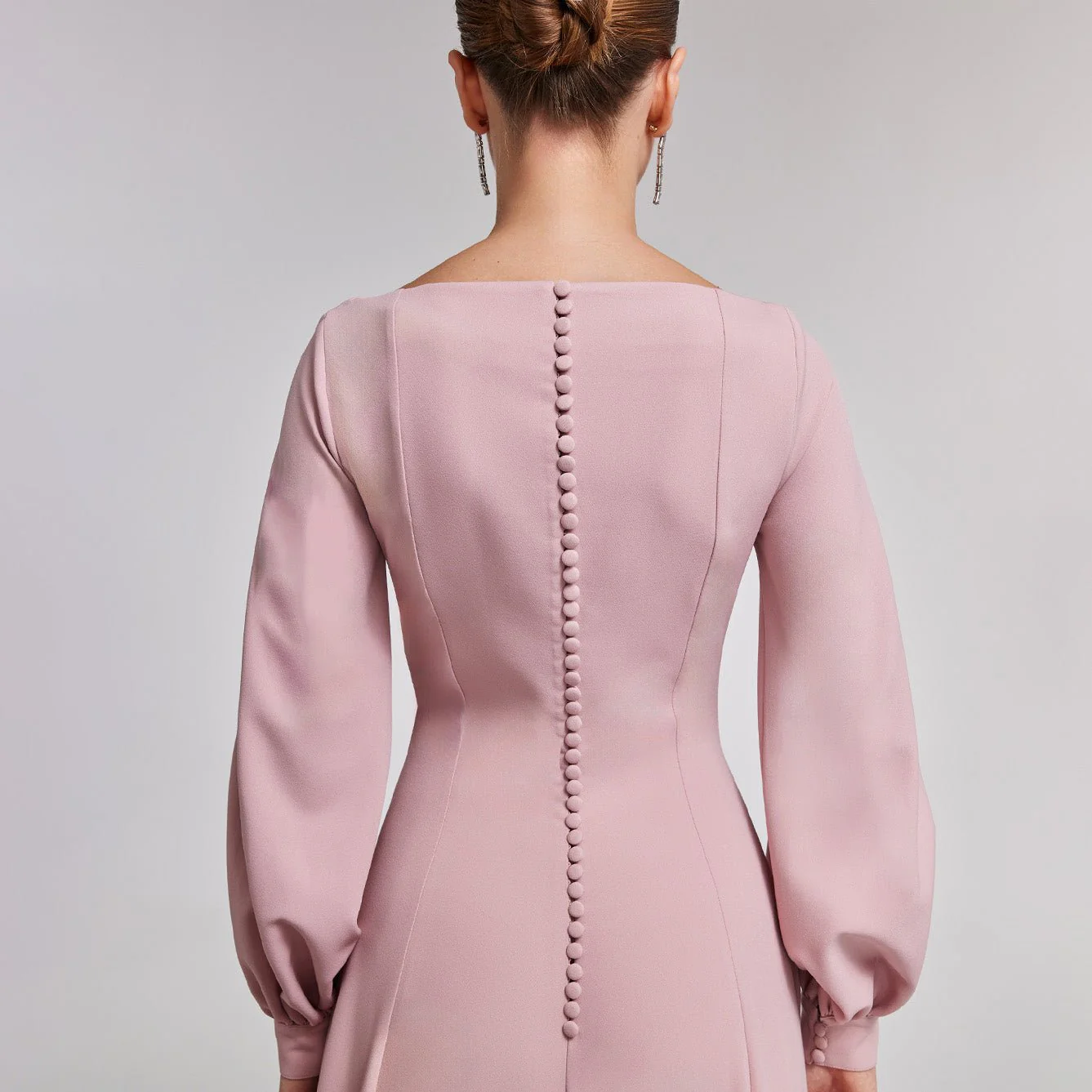 Light Pink Crepe A-Line Gown - Image 3