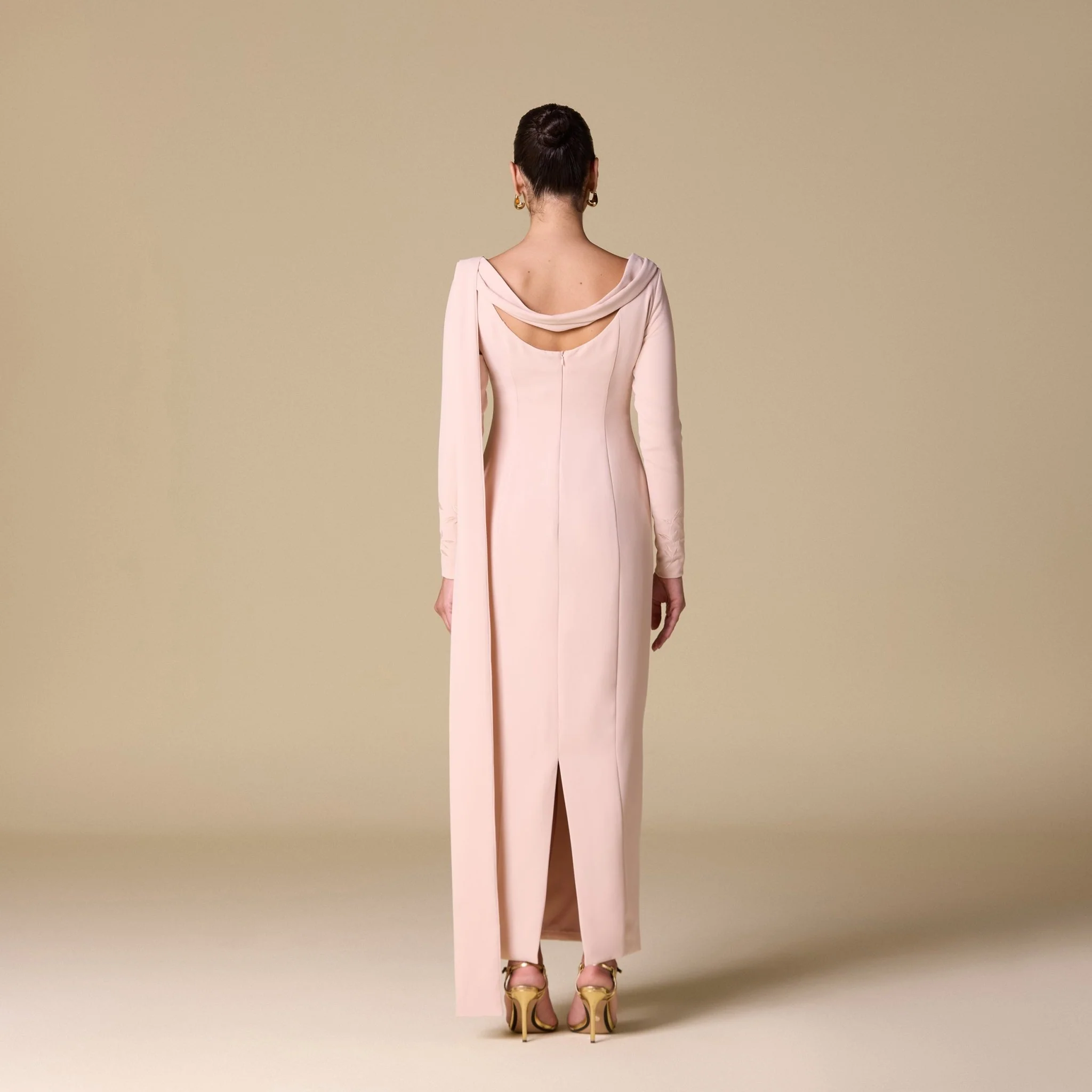 Light Pink Long Sleeves Maxi Dress - Image 4