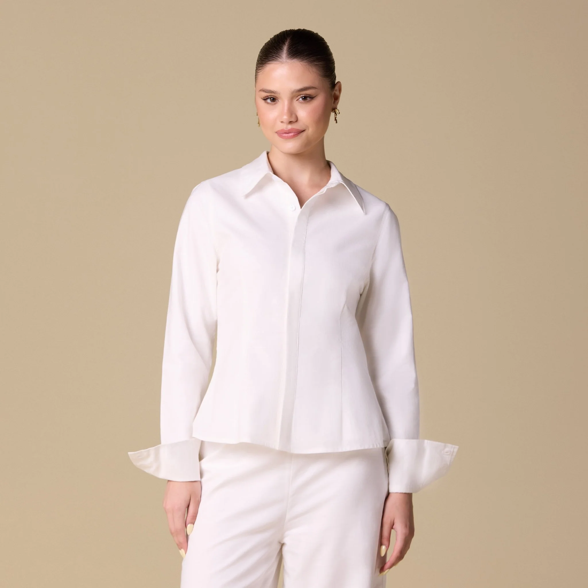 White Long Sleeve Linen Shirt