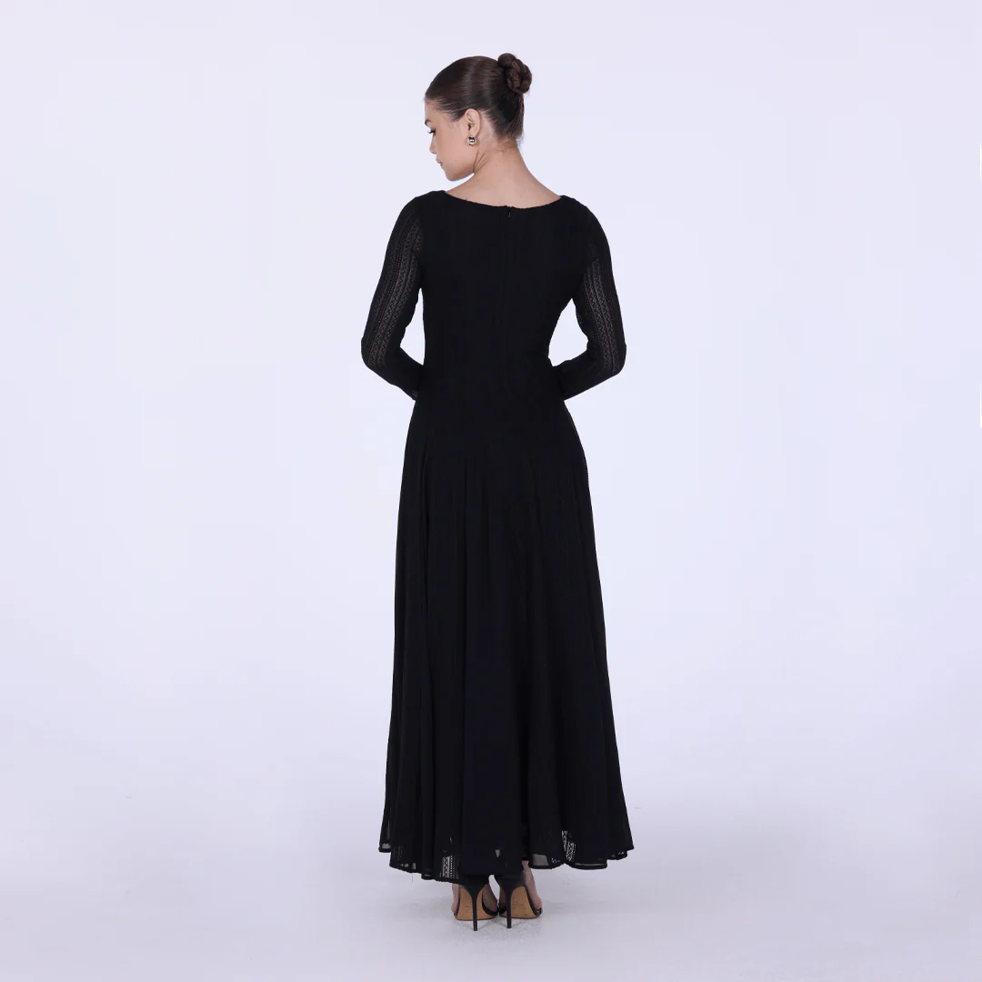 Long Sleeves Godet Maxi Dress - Image 7