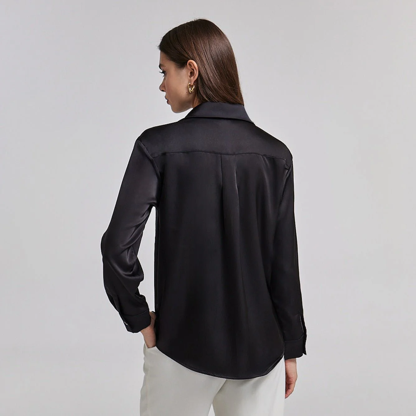 Long Sleeve Satin Shirt - Image 5
