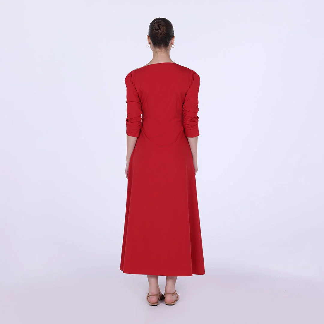 Low Waist Cutout Draped Pleated Dress - Image 7
