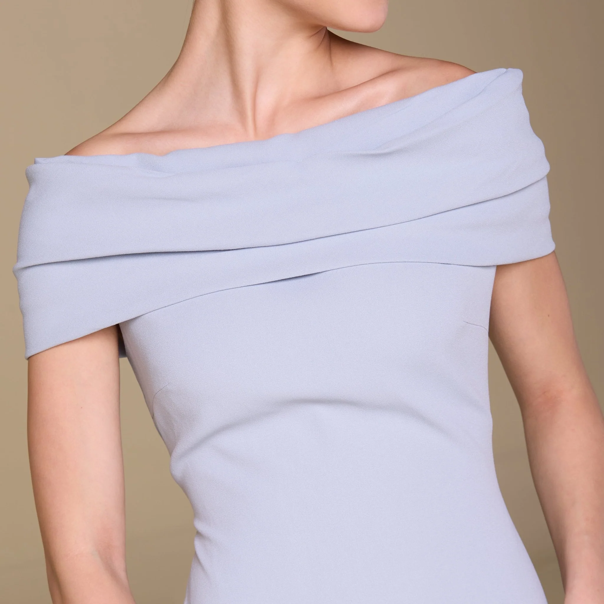 Off-shoulder Crepe Maxi Dress - Image 3