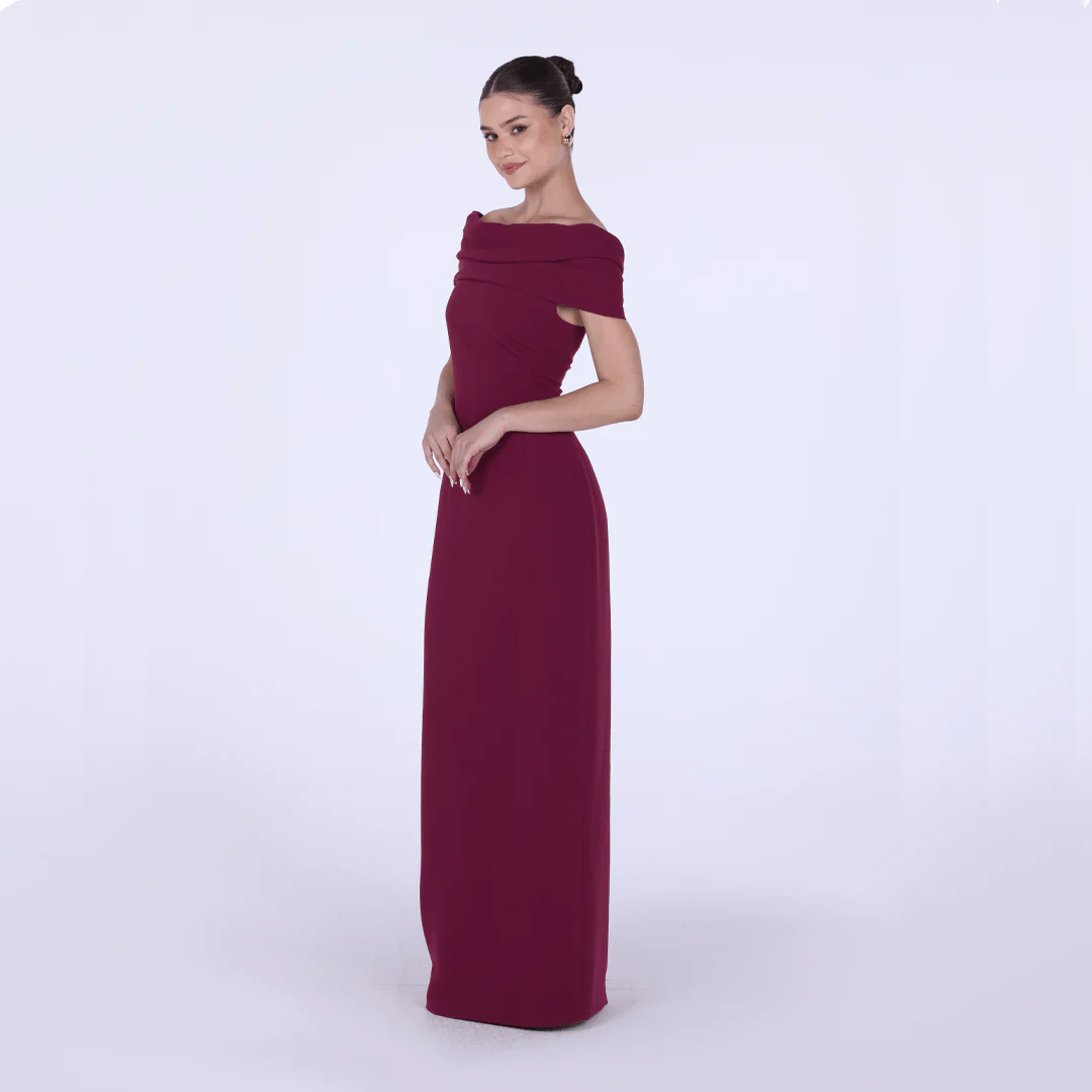 Off-shoulder Crepe Maxi Dress - Image 6