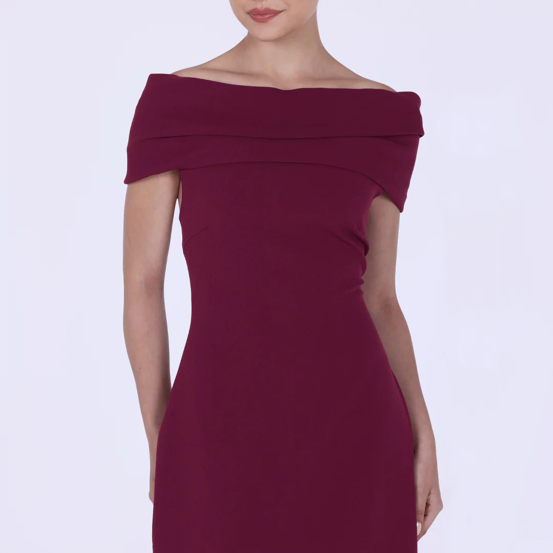 Off-shoulder Crepe Maxi Dress - Image 7