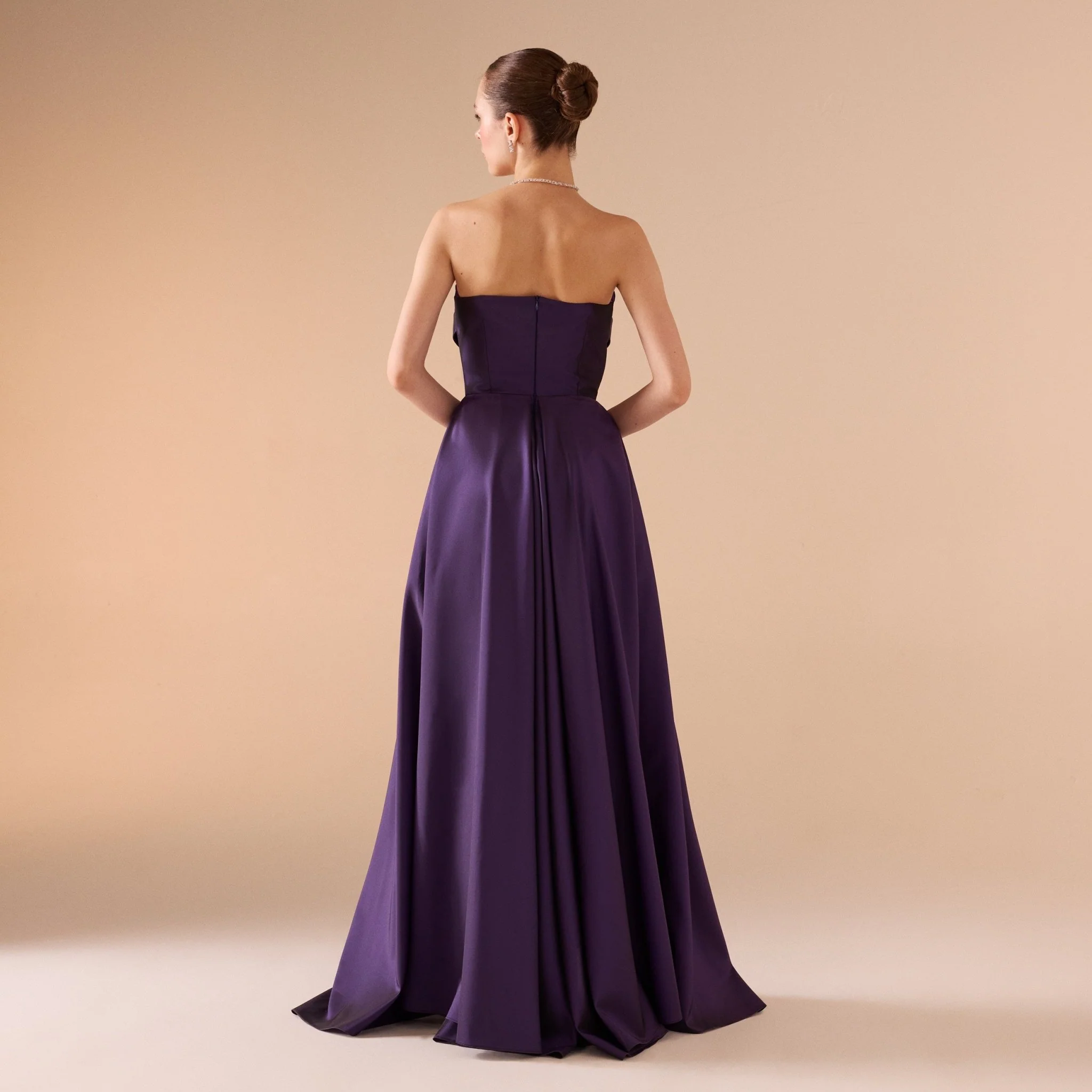 Strapless Maxi Dress in Taffeta - Image 3