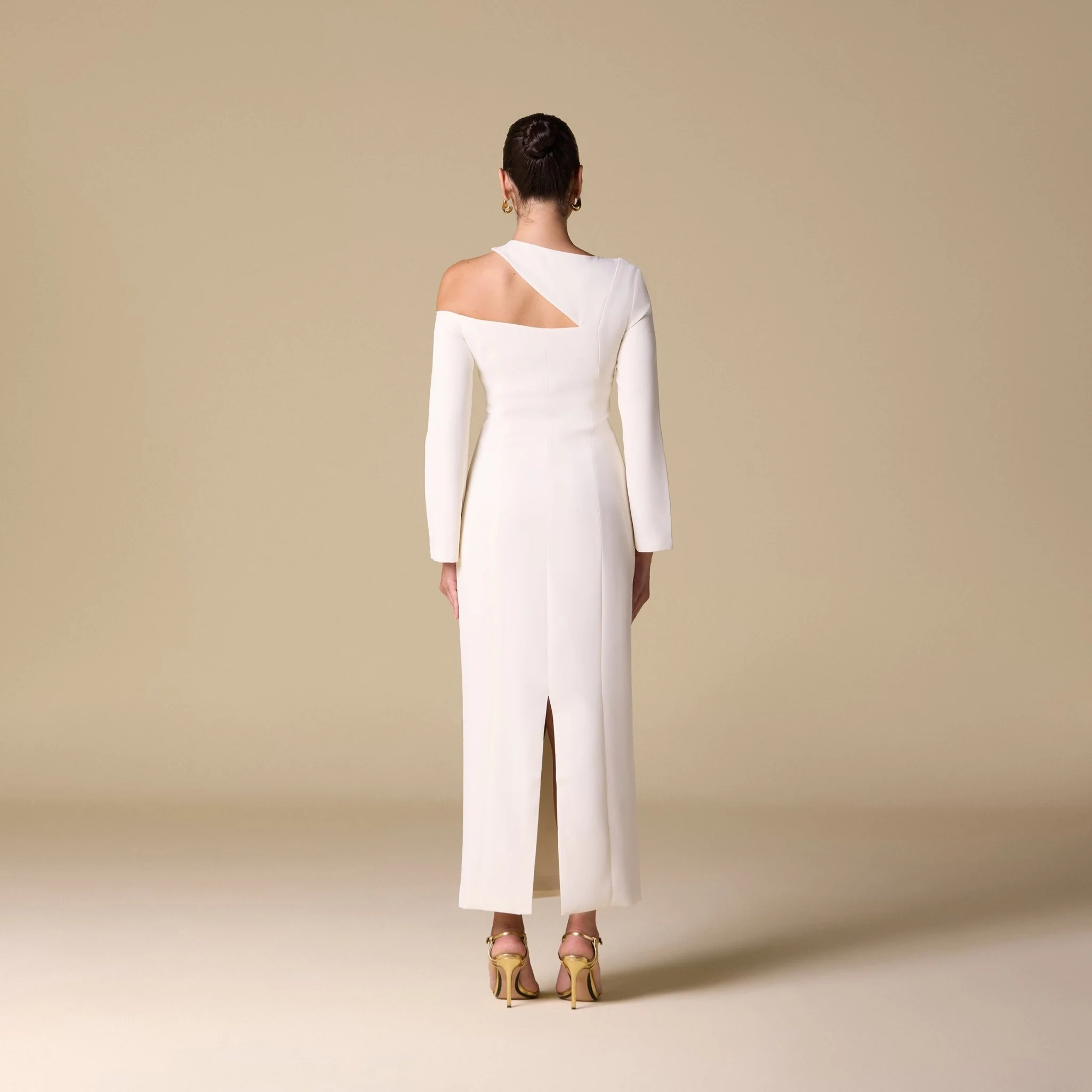 Ivory Open Shoulder Maxi Dress - Image 4