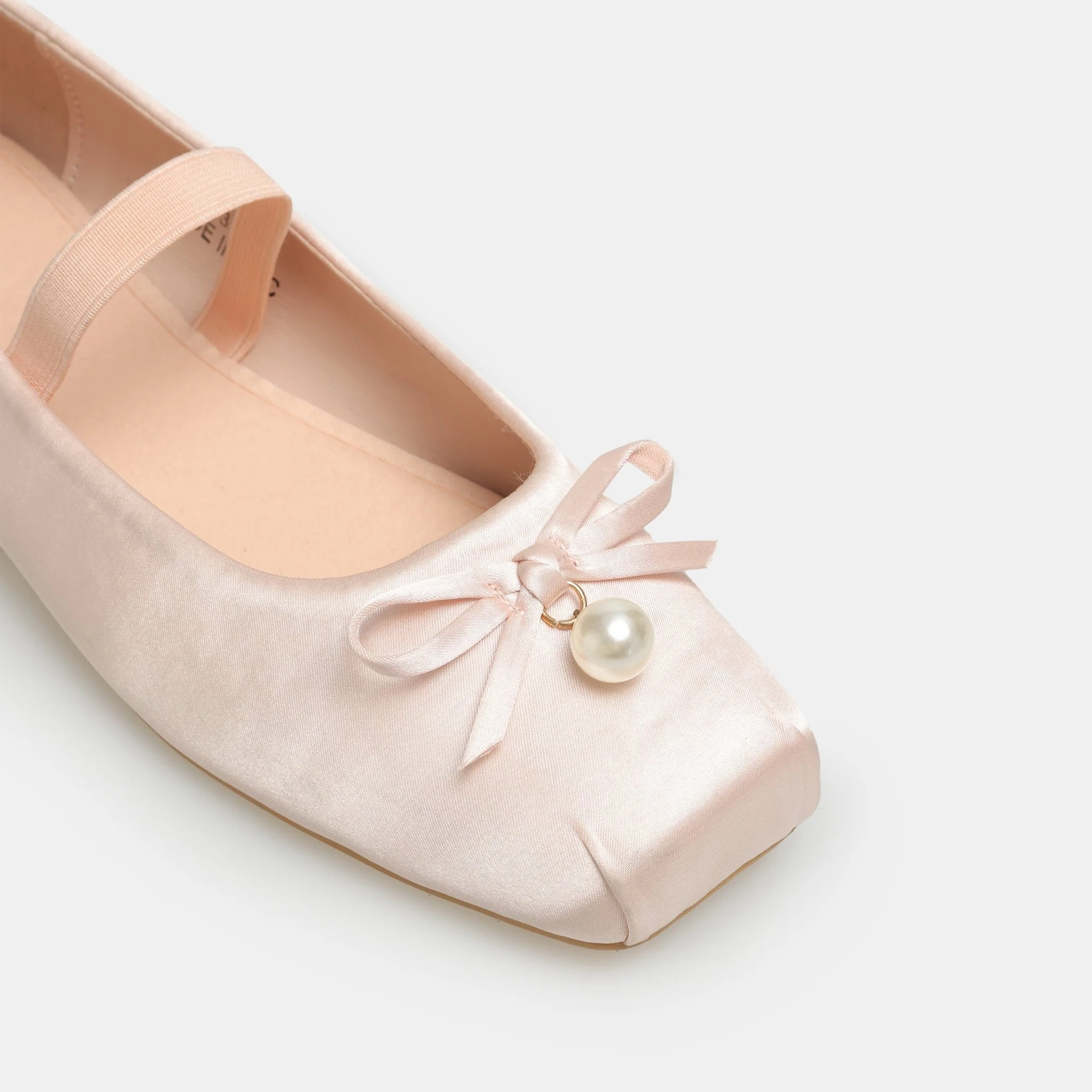 Pink Satin Bow Ballet Flats