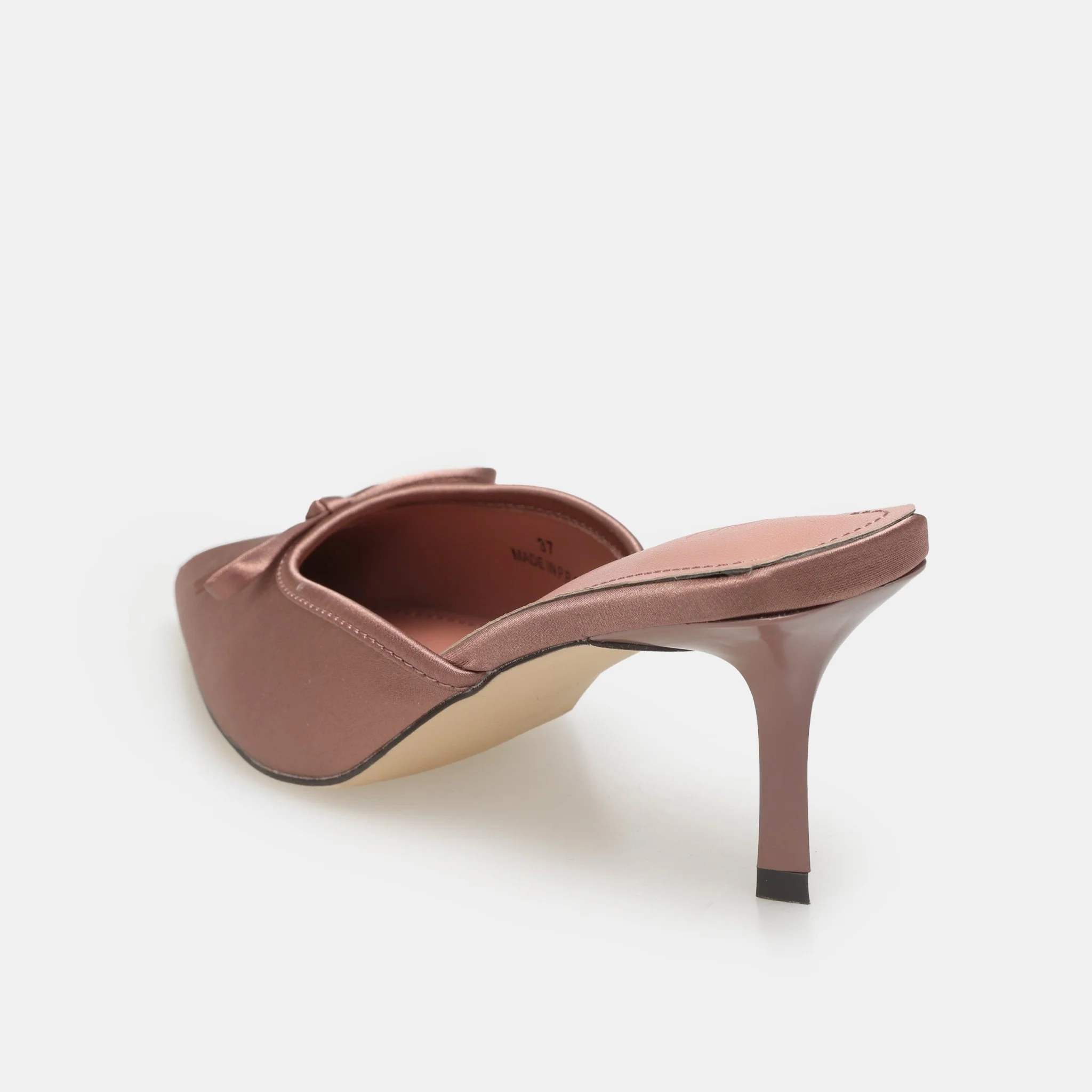 Pink Satin Bow Mules - Image 4